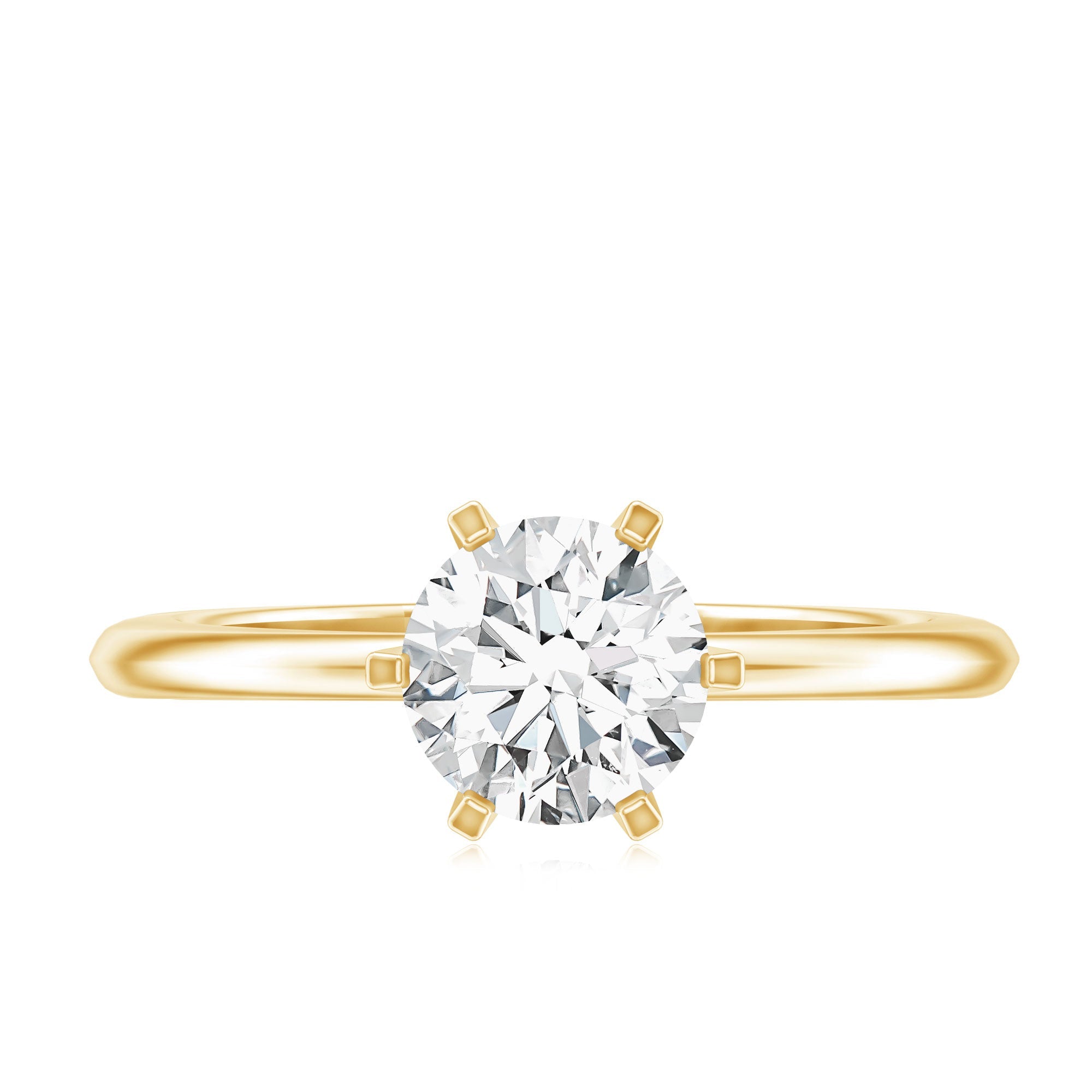Certified 1 CT Moissanite Round Solitaire Engagement Ring