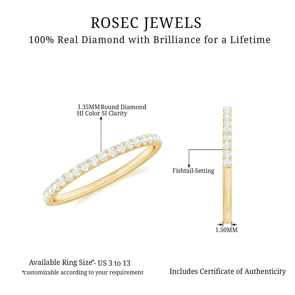 Stackable Diamond Eternity Ring in Fish Tail Setting