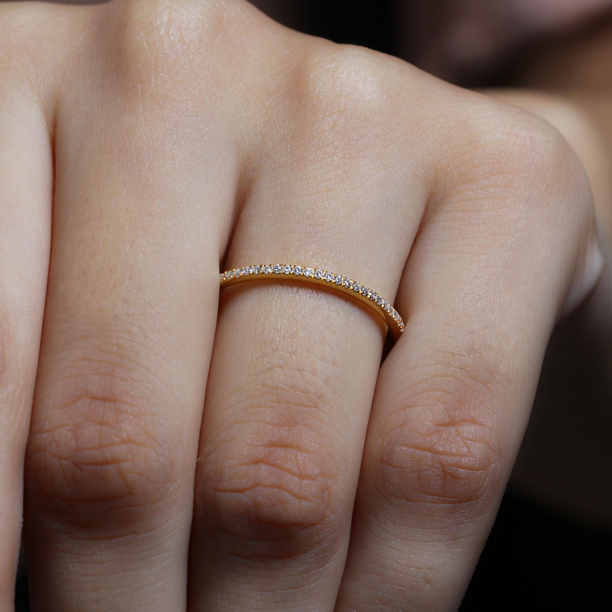 Stackable Diamond Eternity Ring in Fish Tail Setting