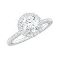 Certified Moissanite Halo Engagement Ring for Her
