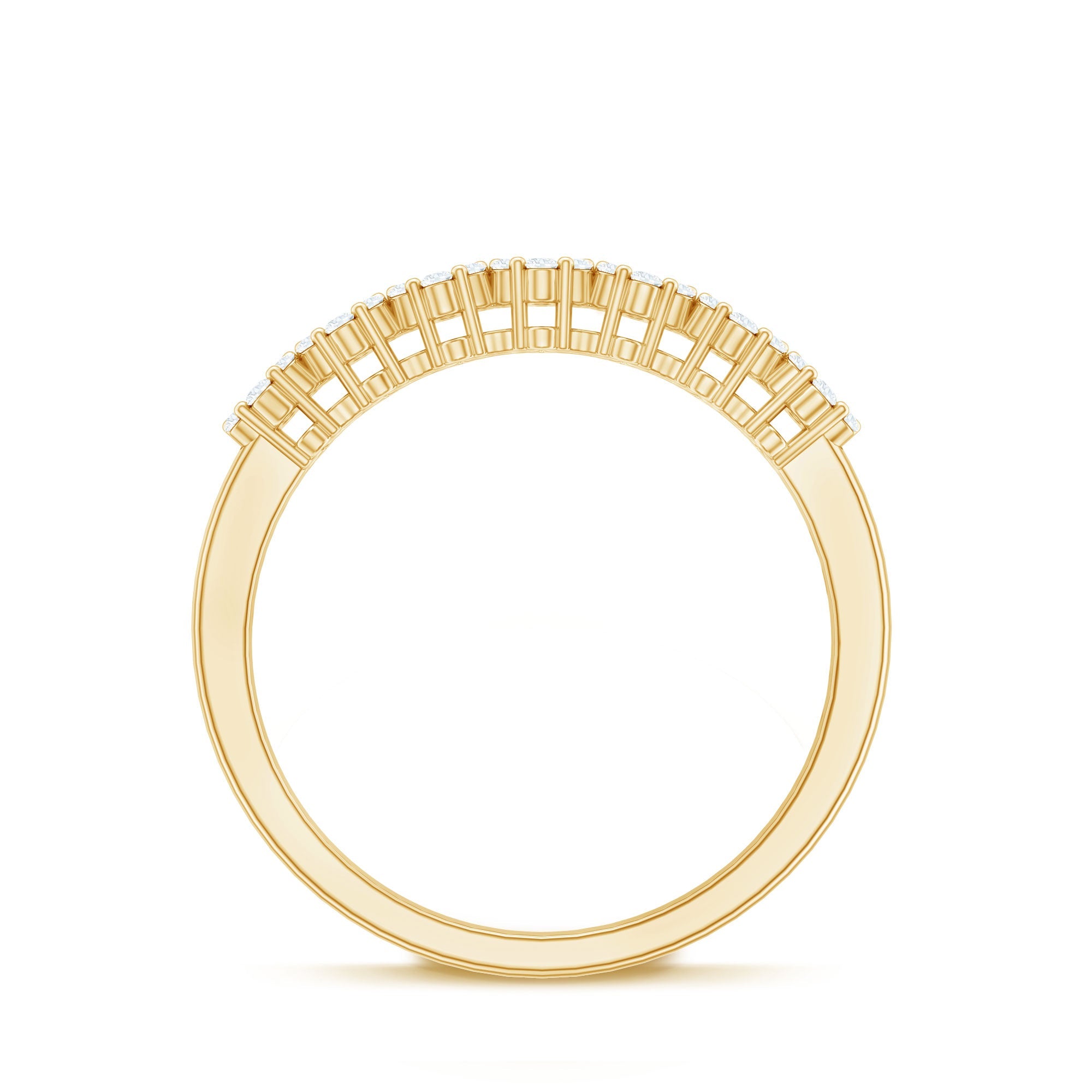 Minimalist Moissanite Flower Wedding Band for Women