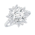 Certified Round Moissanite Halo Engagement Ring for Her