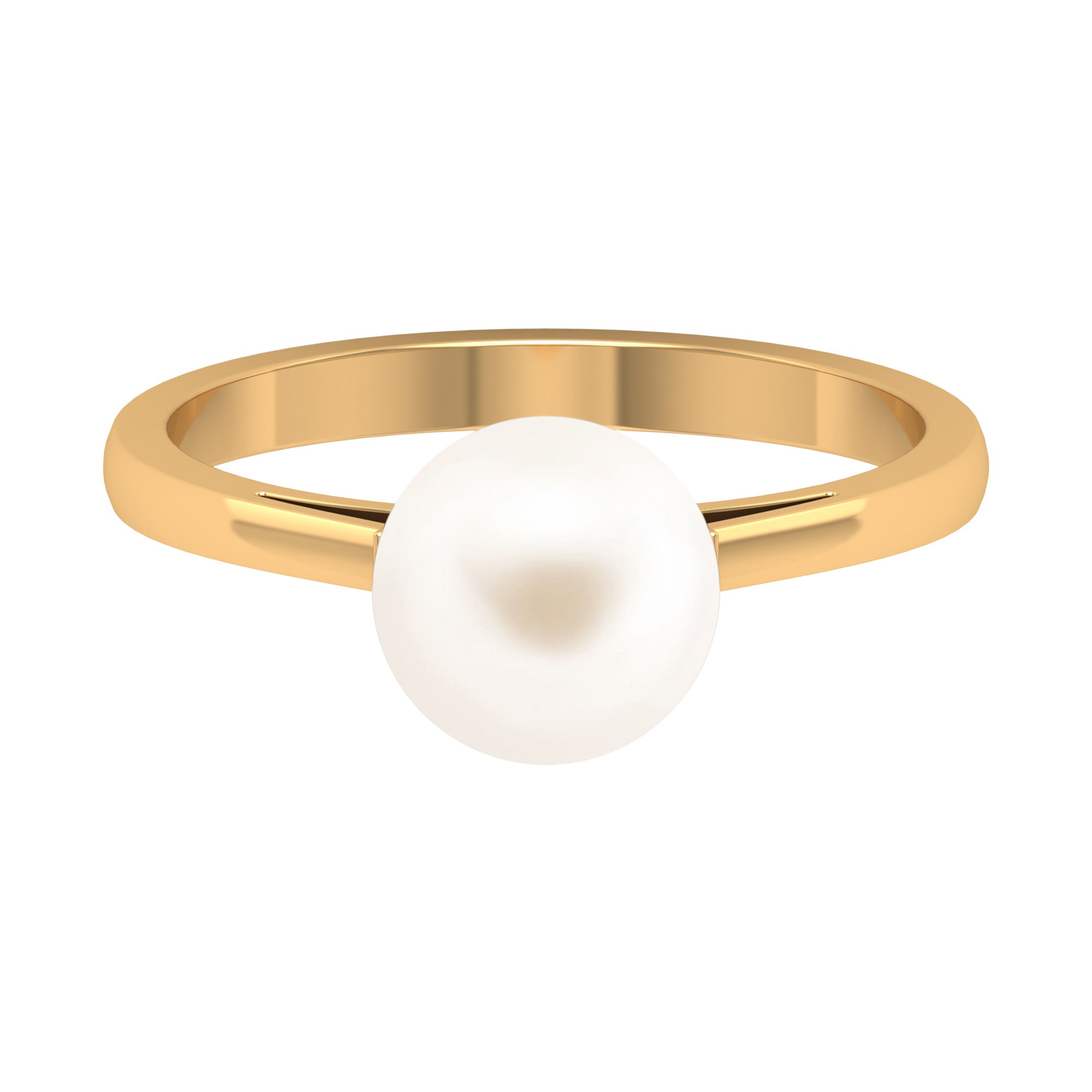 7.4 Carat Freshwater White Pearl Solitaire Engagement Ring | Rings | Wiccan Center