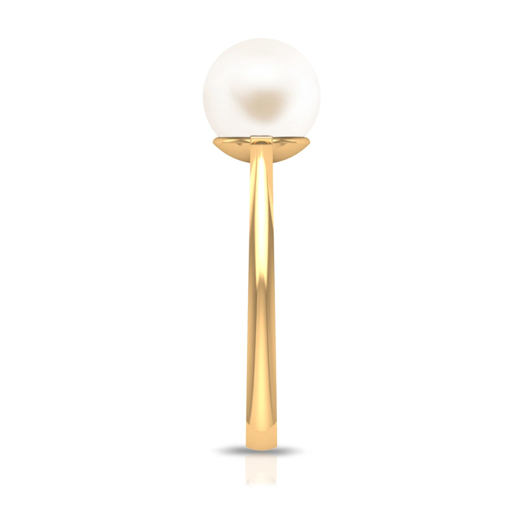 7.4 Carat Freshwater White Pearl Solitaire Engagement Ring
