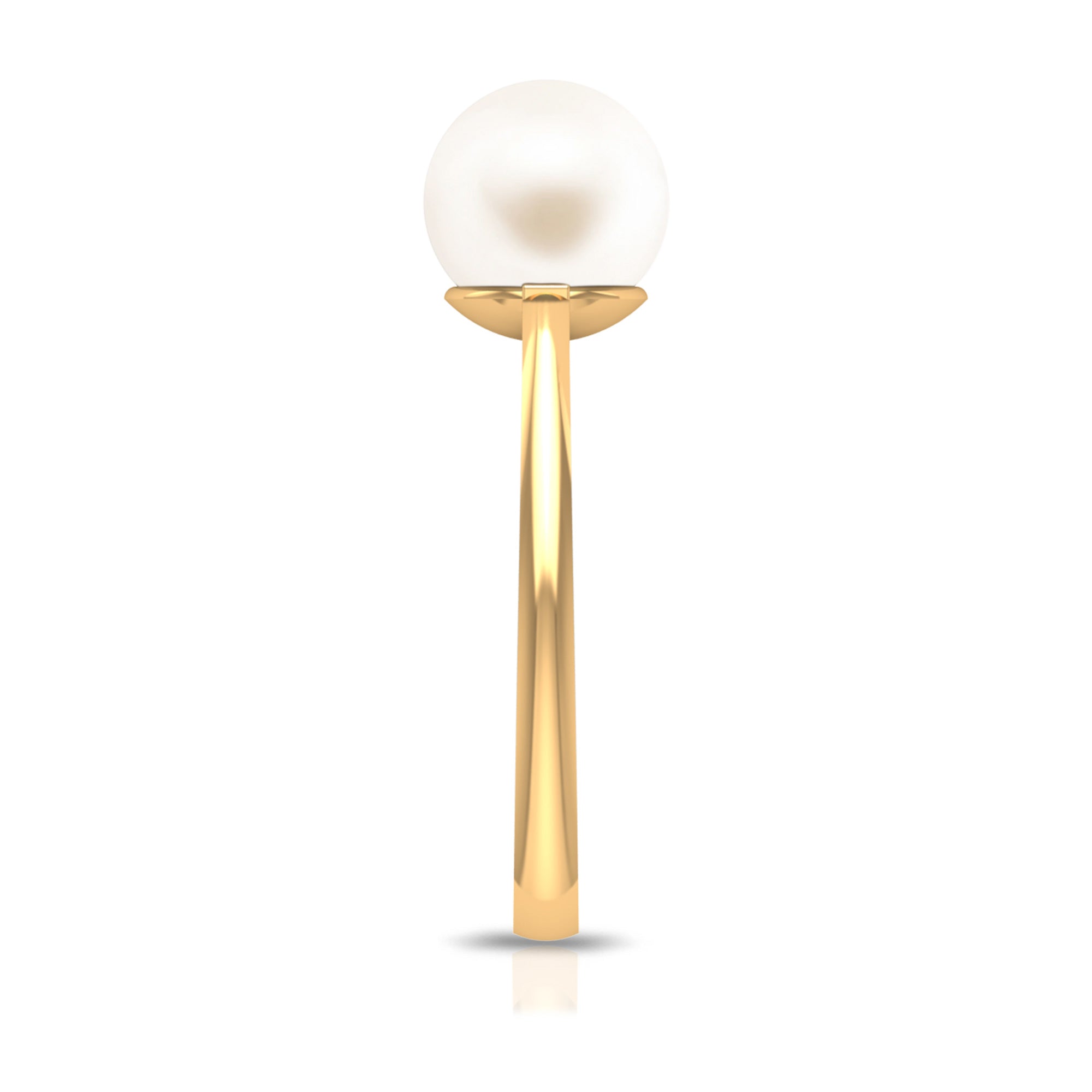7.4 Carat Freshwater White Pearl Solitaire Engagement Ring
