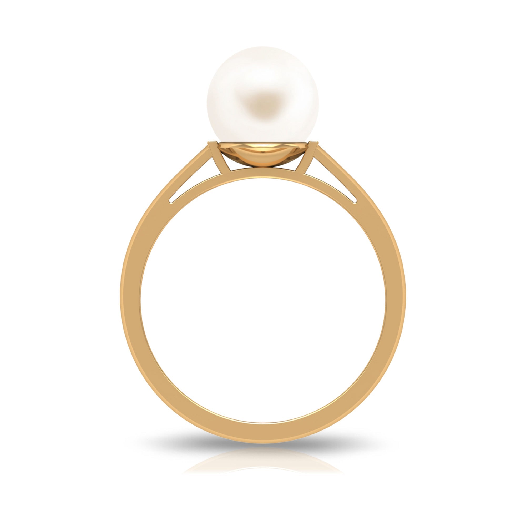 7.4 Carat Freshwater White Pearl Solitaire Engagement Ring