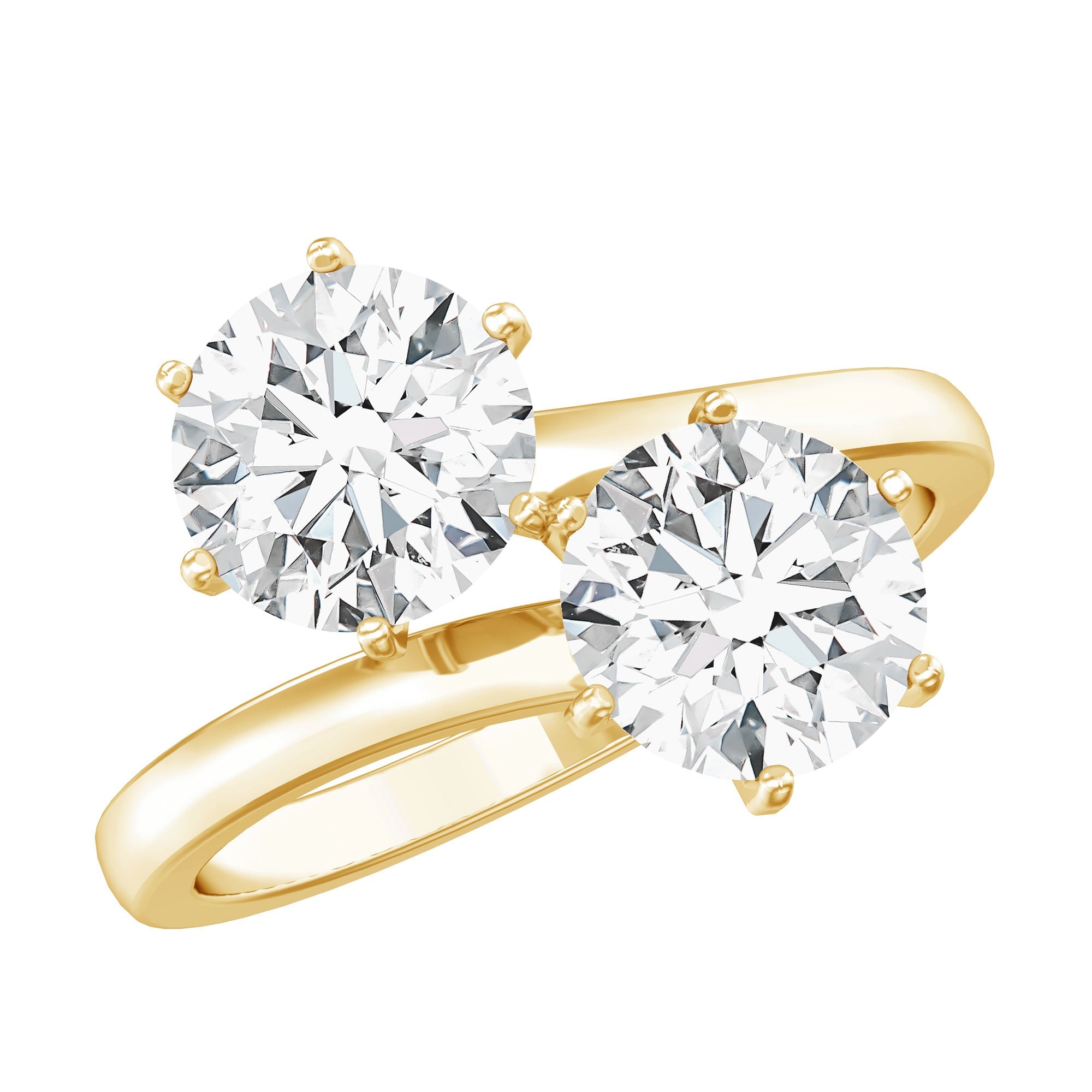 7 MM Round Certified Moissanite Toi et Moi Engagement Ring | Rings | Wiccan Center