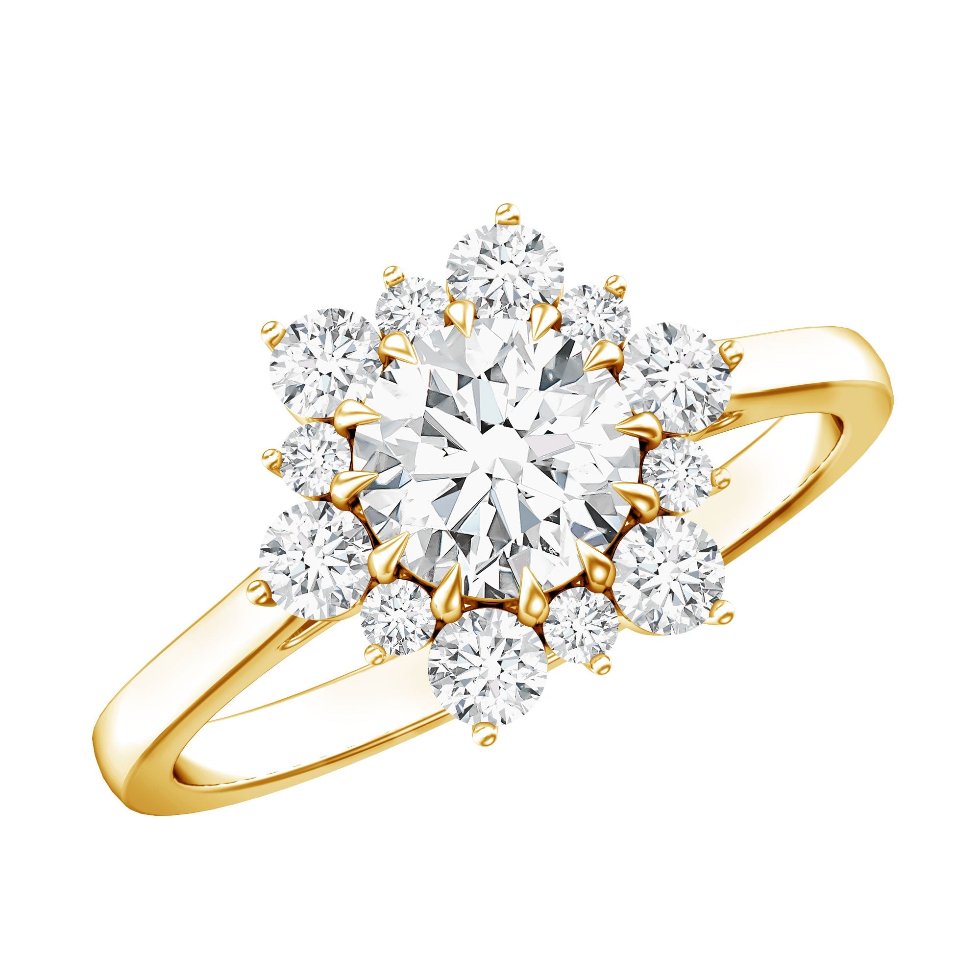 Claw Set Moissanite Halo Engagement Ring with Certificate | Rings | Wiccan Center