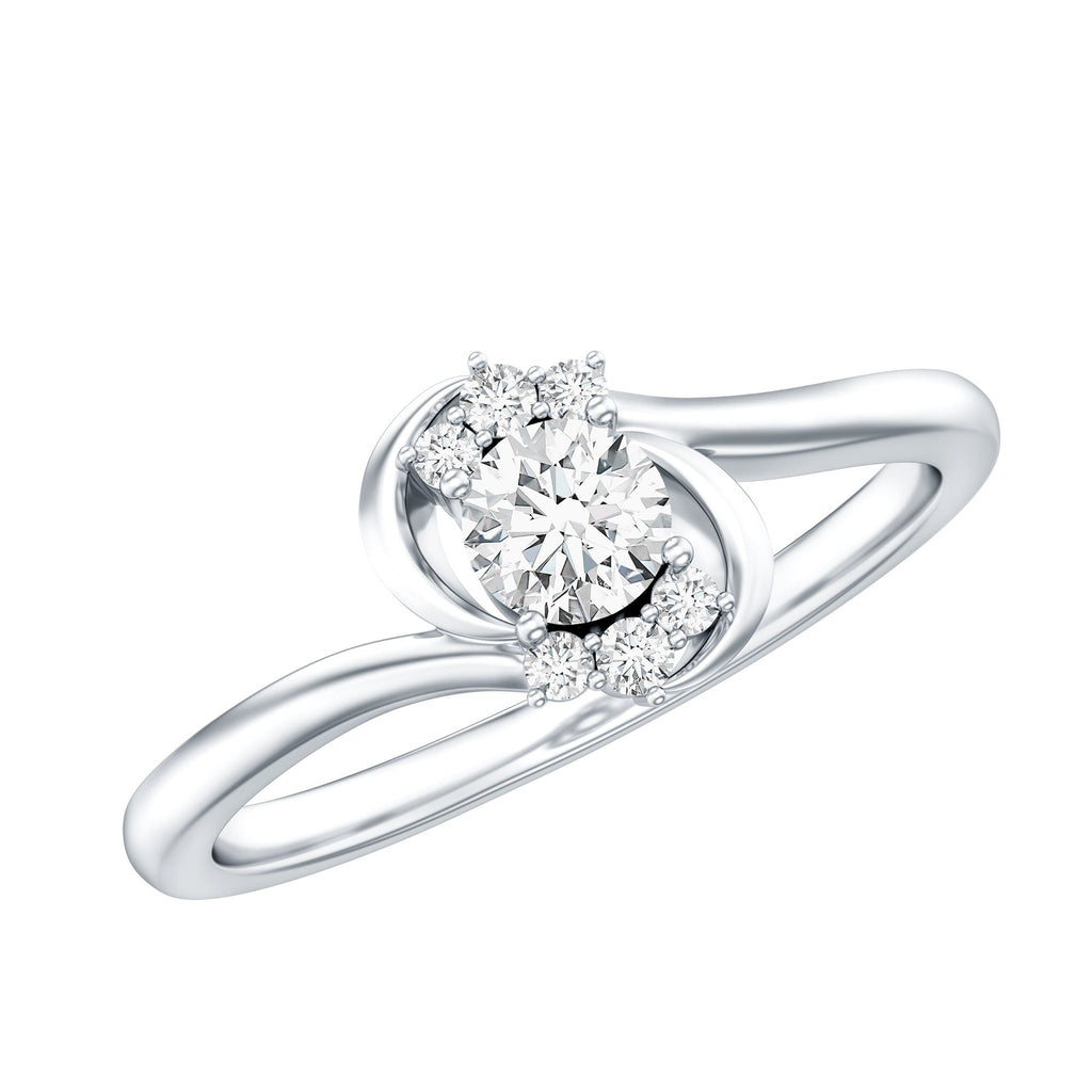 Certified Real Diamond Promise Ring with Bypass Shank