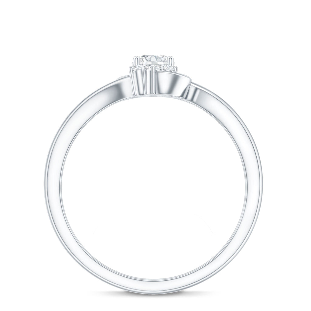 Certified Real Diamond Promise Ring with Bypass Shank