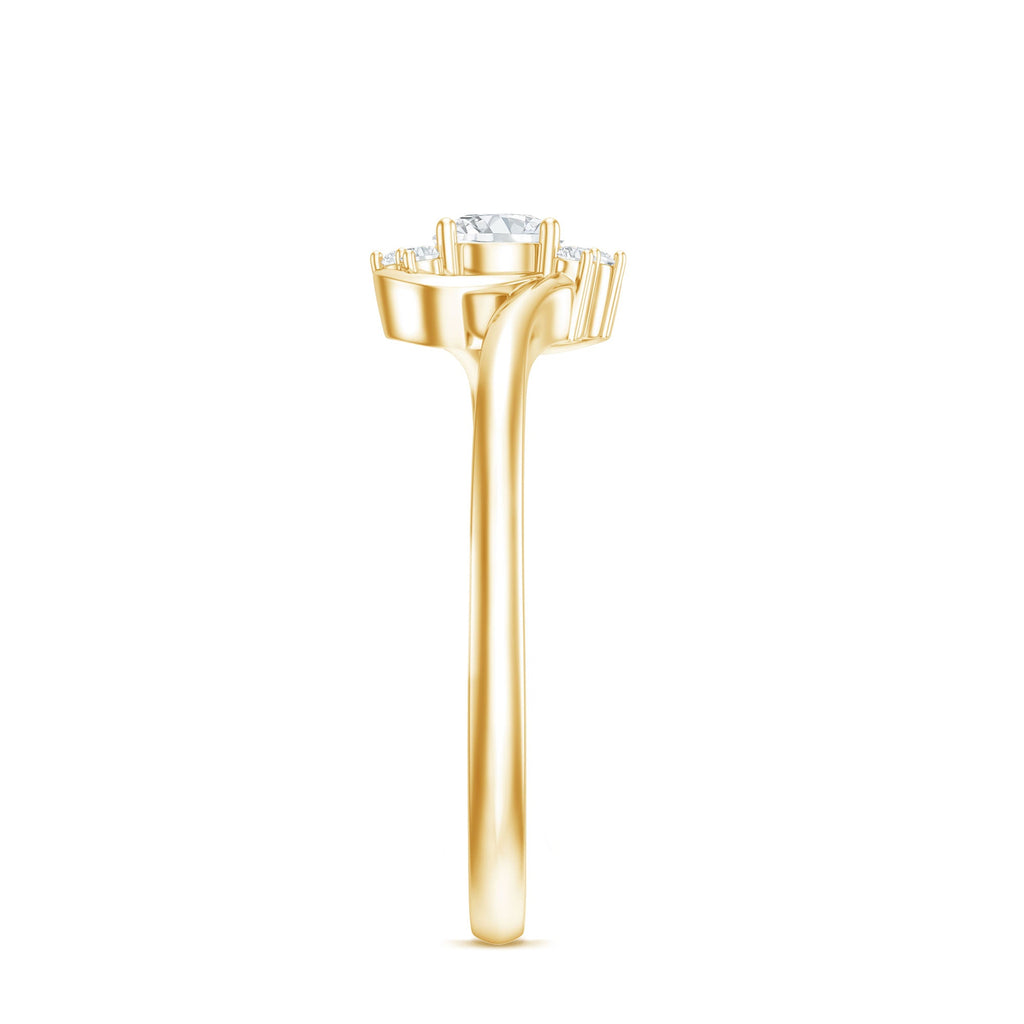 Certified Real Diamond Promise Ring with Bypass Shank