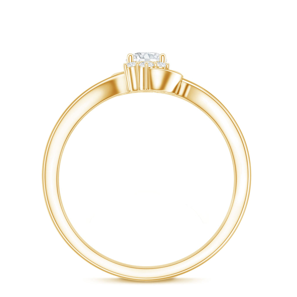 Certified Real Diamond Promise Ring with Bypass Shank
