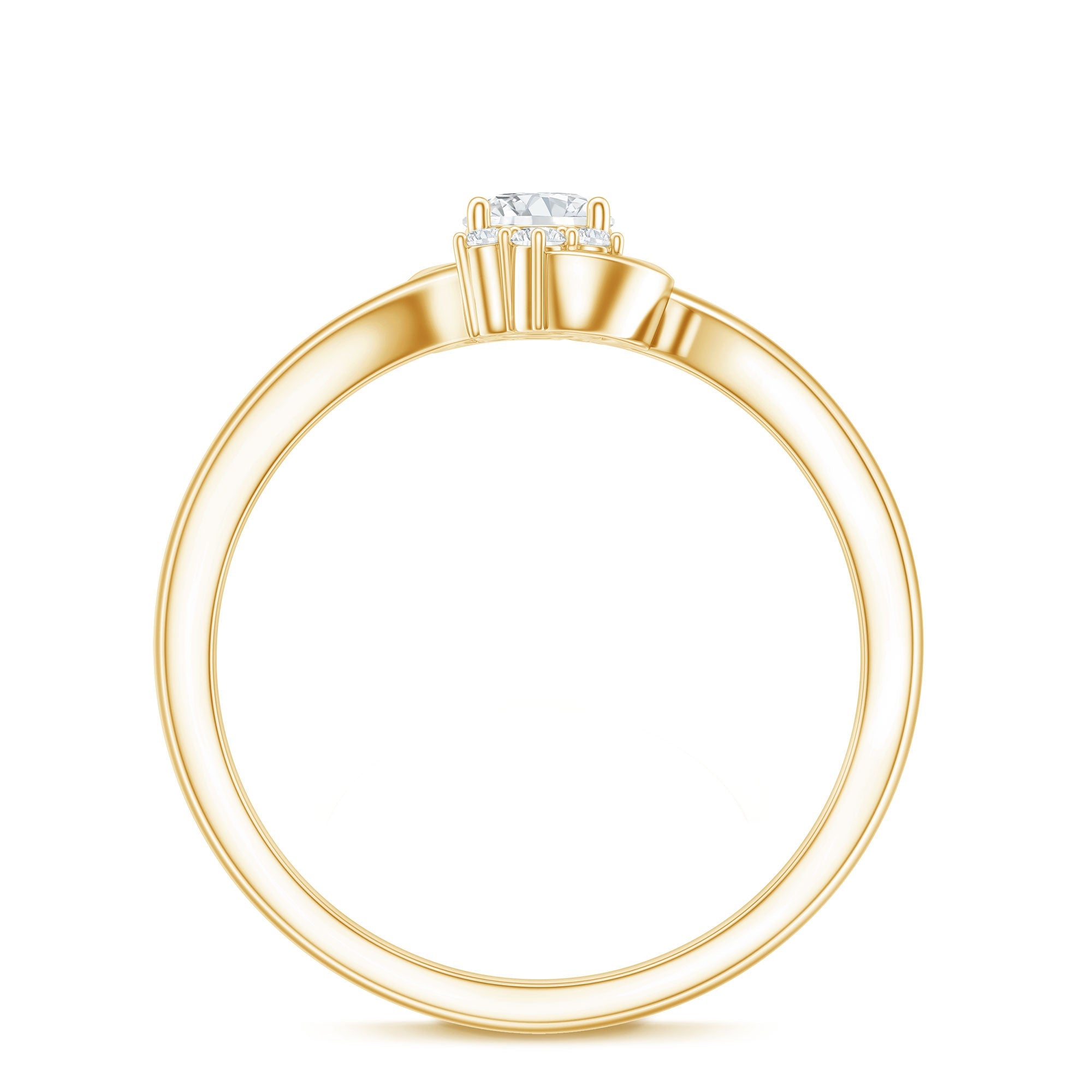 Certified Real Diamond Promise Ring with Bypass Shank