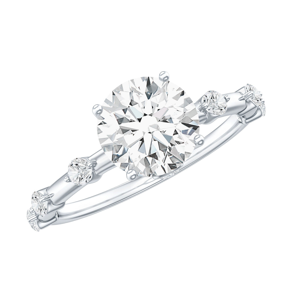 Round Brilliant Cut Lab Grown Diamond Traditional Engagement Ring | Rings | Wiccan Center