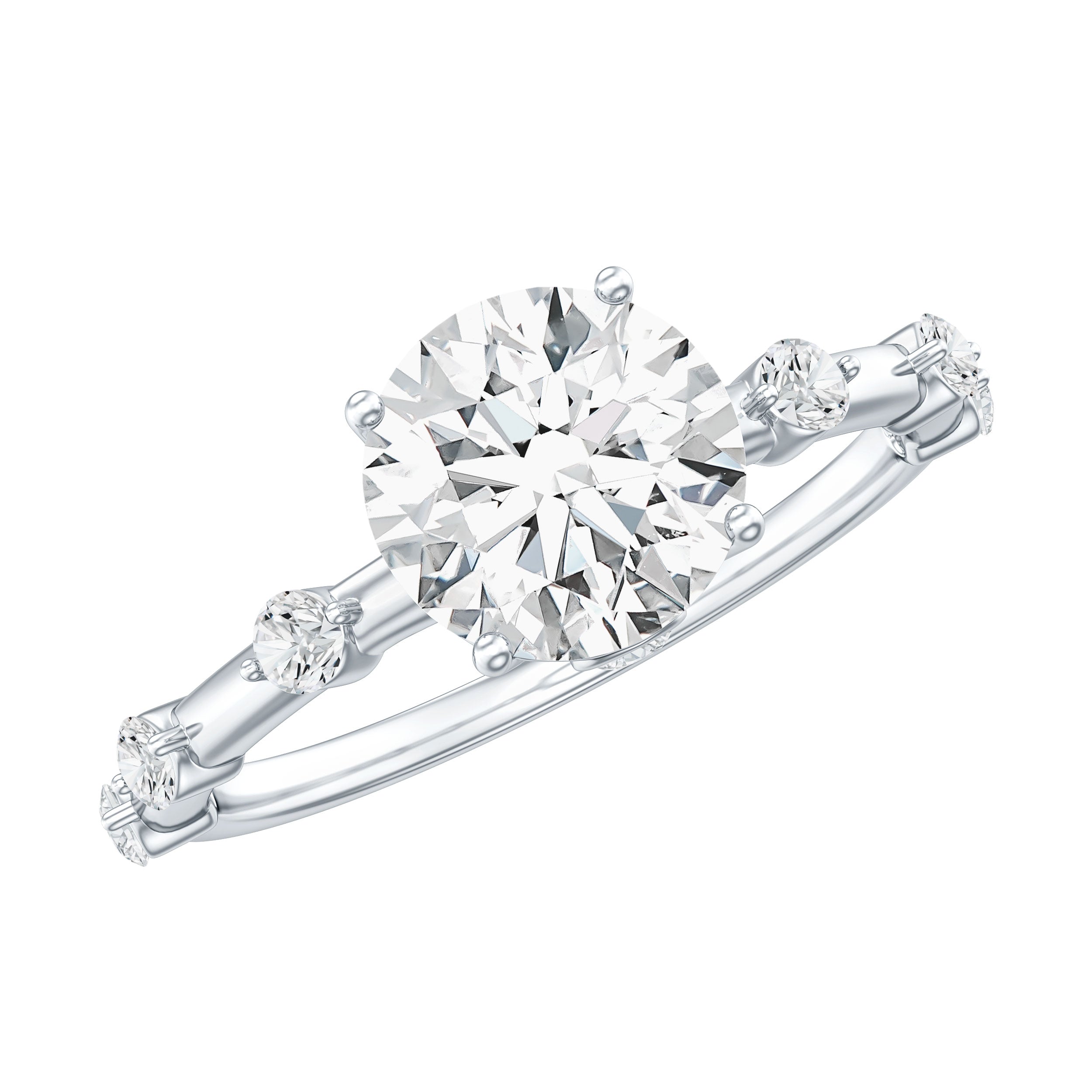 Round Brilliant Cut Lab Grown Diamond Traditional Engagement Ring | Rings | Wiccan Center