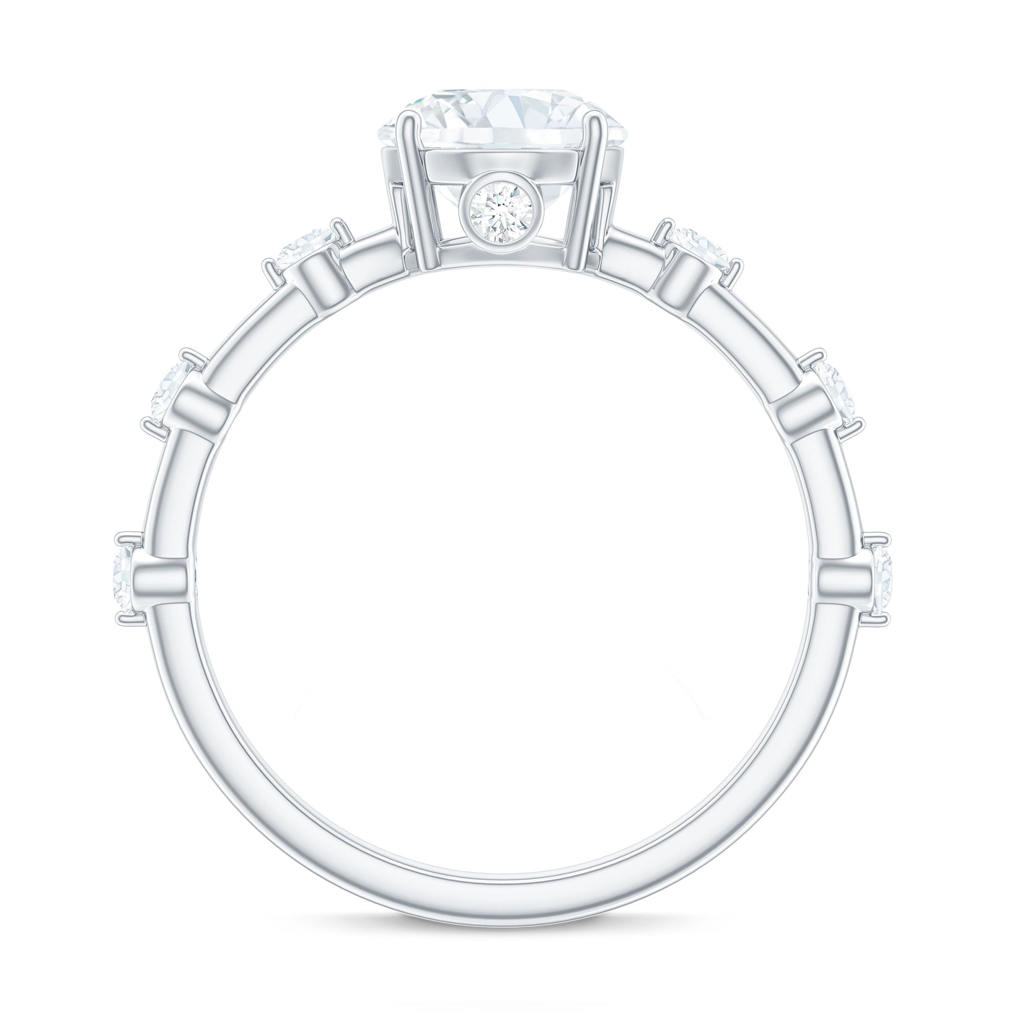 Round Brilliant Cut Lab Grown Diamond Traditional Engagement Ring | Rings | Wiccan Center
