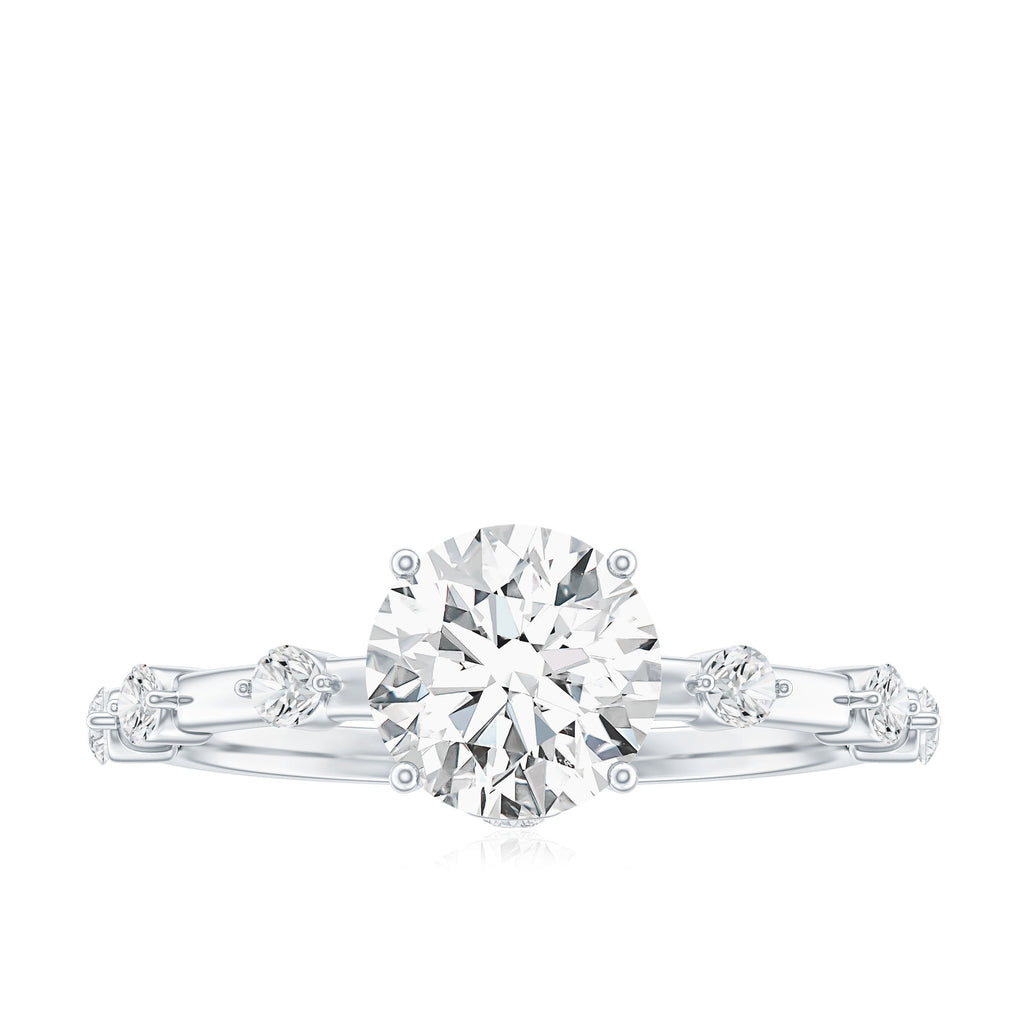 Round Brilliant Cut Lab Grown Diamond Traditional Engagement Ring | Rings | Wiccan Center