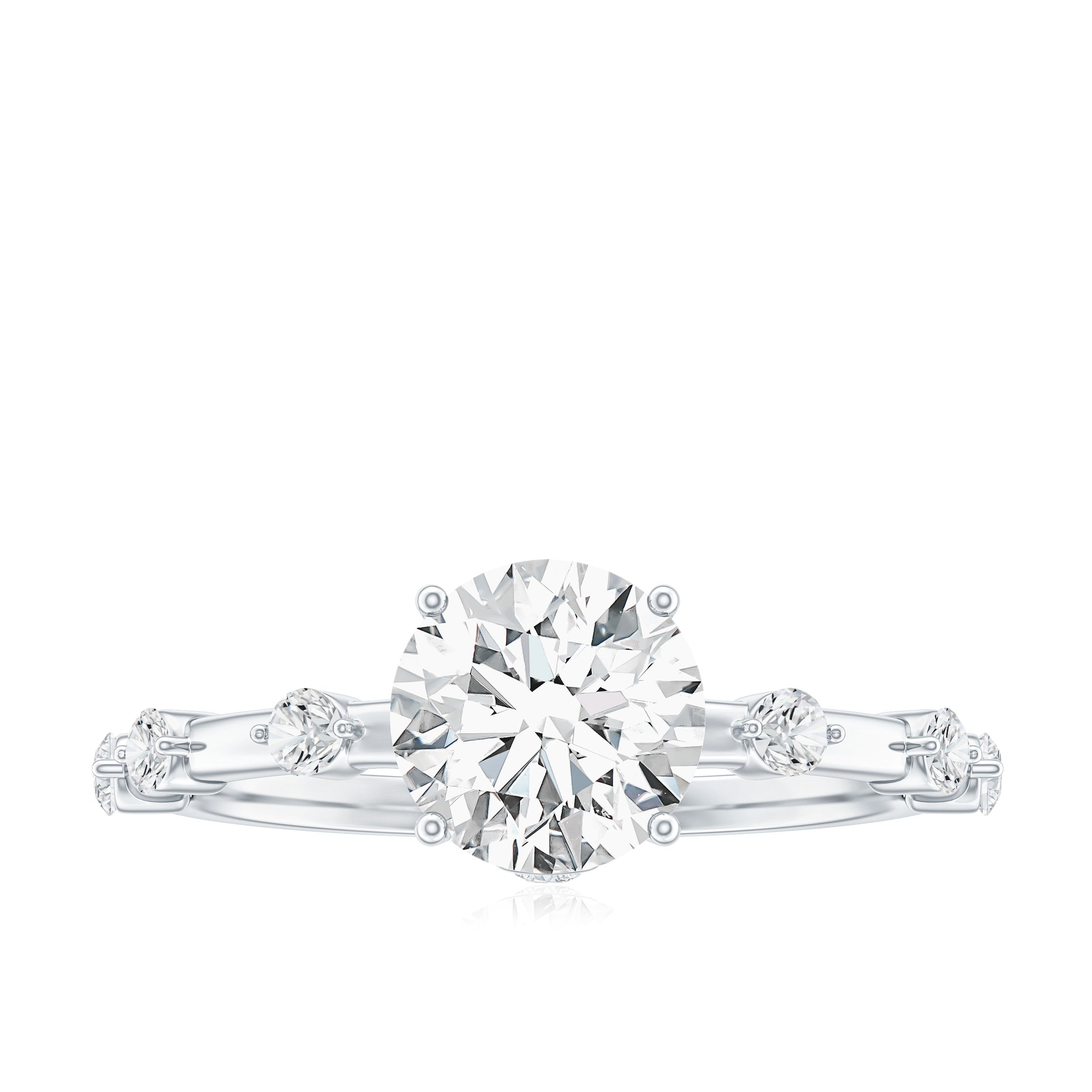Round Brilliant Cut Lab Grown Diamond Traditional Engagement Ring | Rings | Wiccan Center