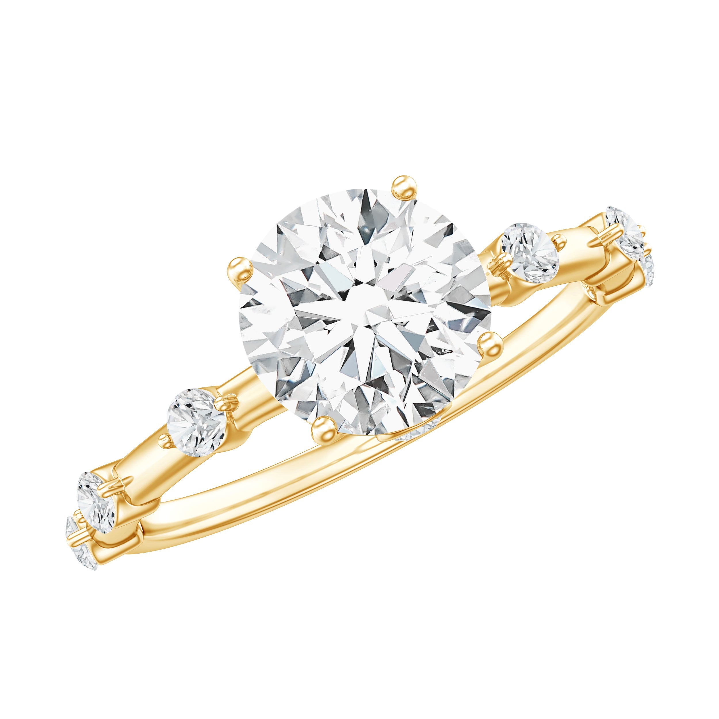 Round Brilliant Cut Lab Grown Diamond Traditional Engagement Ring | Rings | Wiccan Center