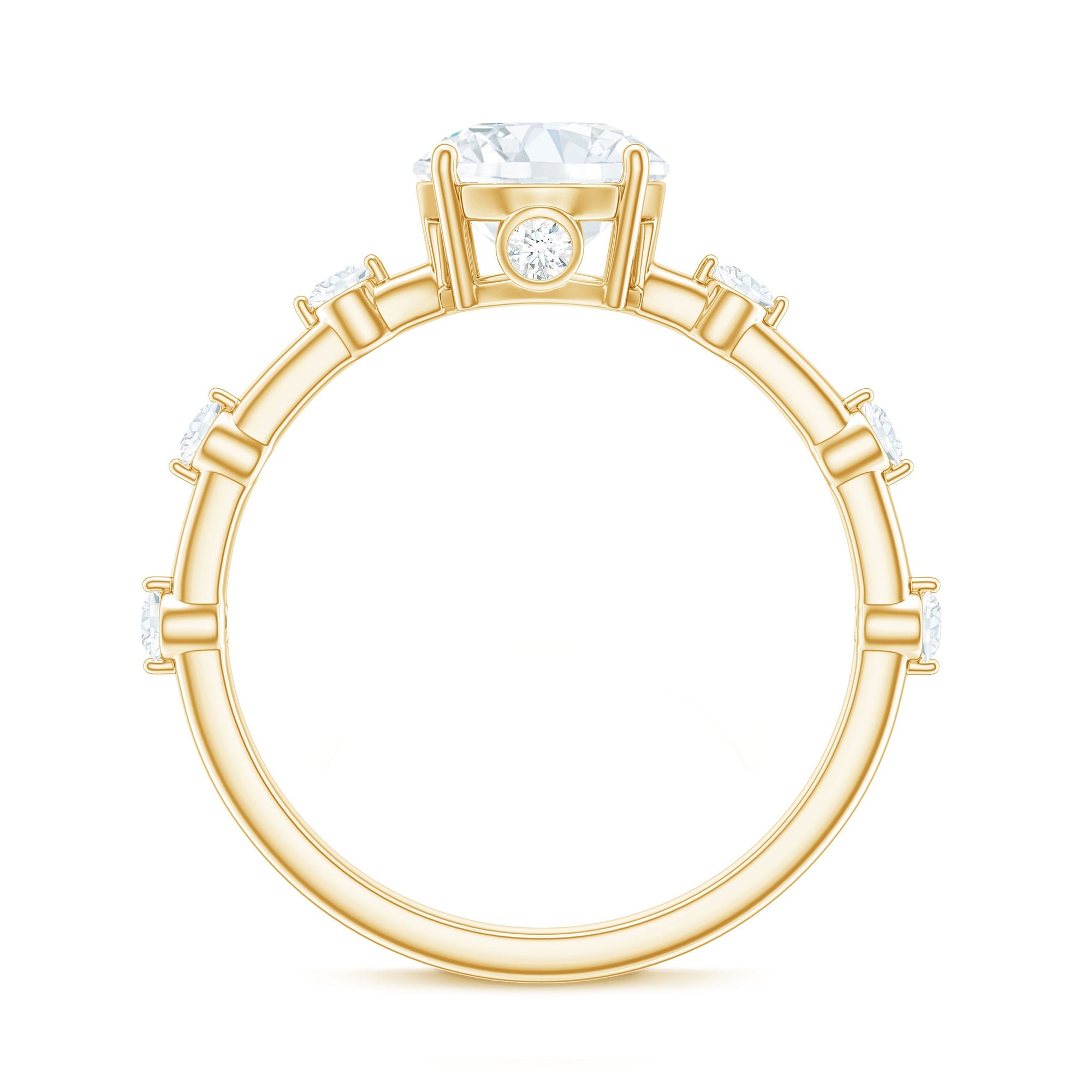 Round Brilliant Cut Lab Grown Diamond Traditional Engagement Ring | Rings | Wiccan Center