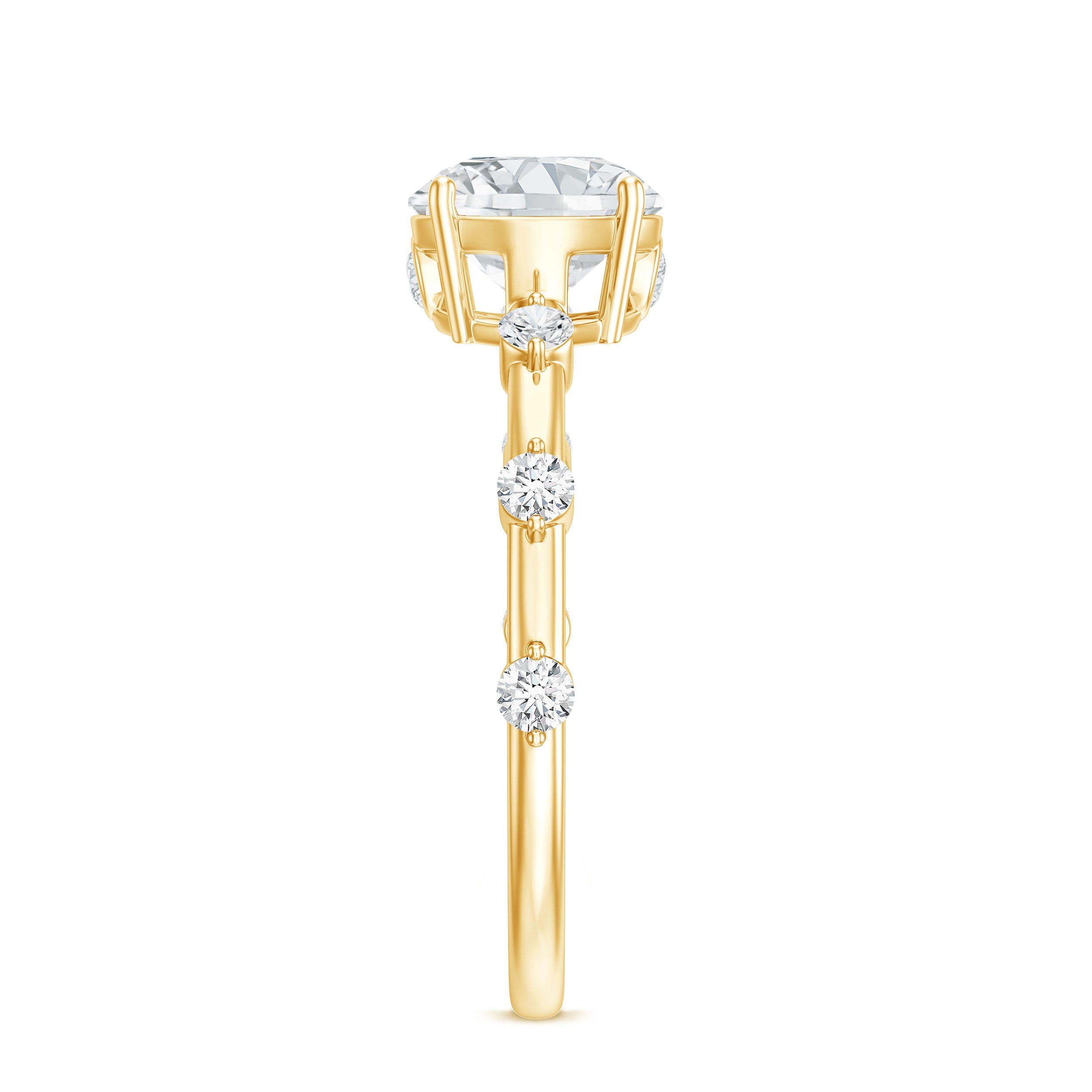 Round Brilliant Cut Lab Grown Diamond Traditional Engagement Ring | Rings | Wiccan Center