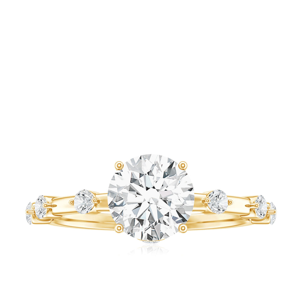 Round Brilliant Cut Lab Grown Diamond Traditional Engagement Ring | Rings | Wiccan Center