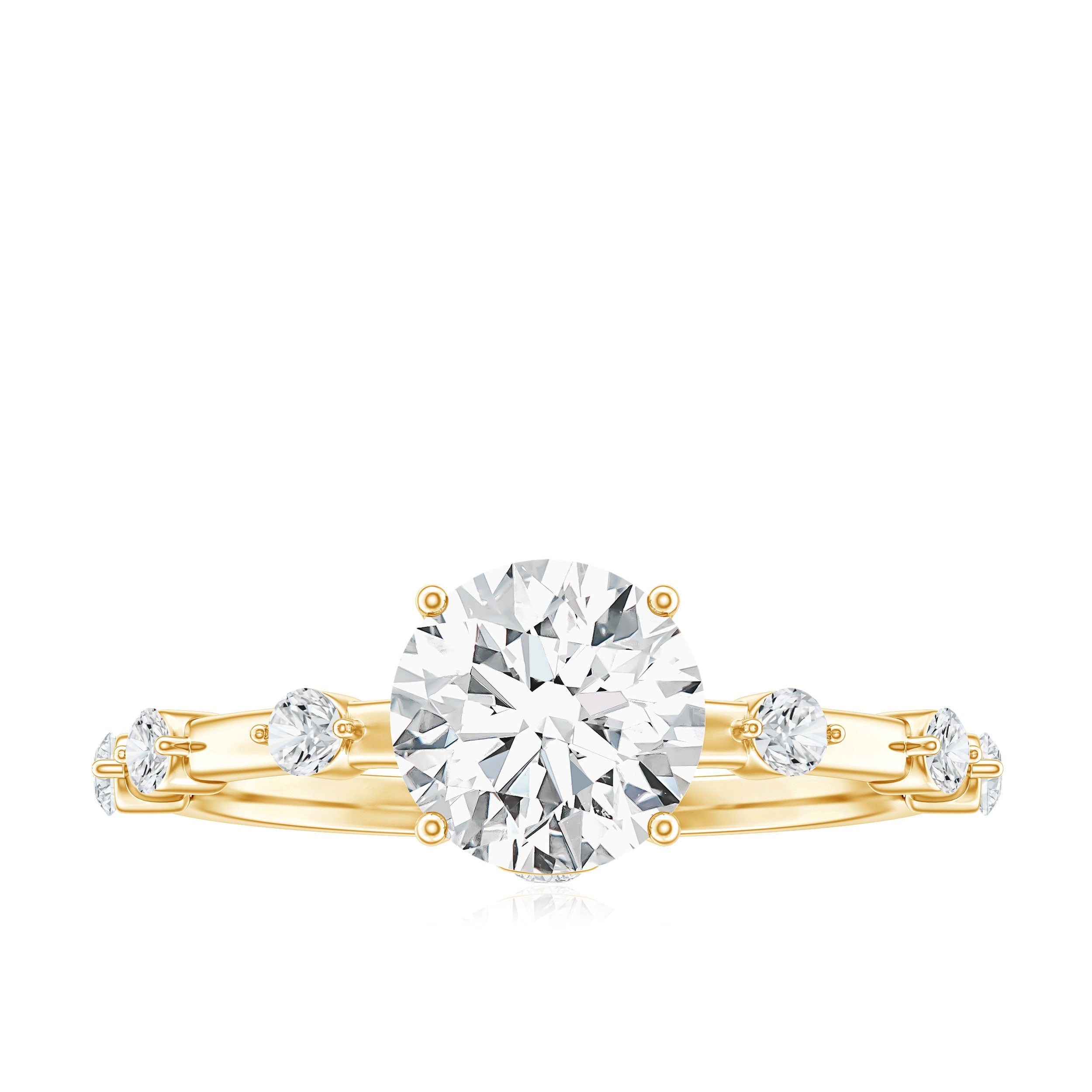 Round Brilliant Cut Lab Grown Diamond Traditional Engagement Ring | Rings | Wiccan Center