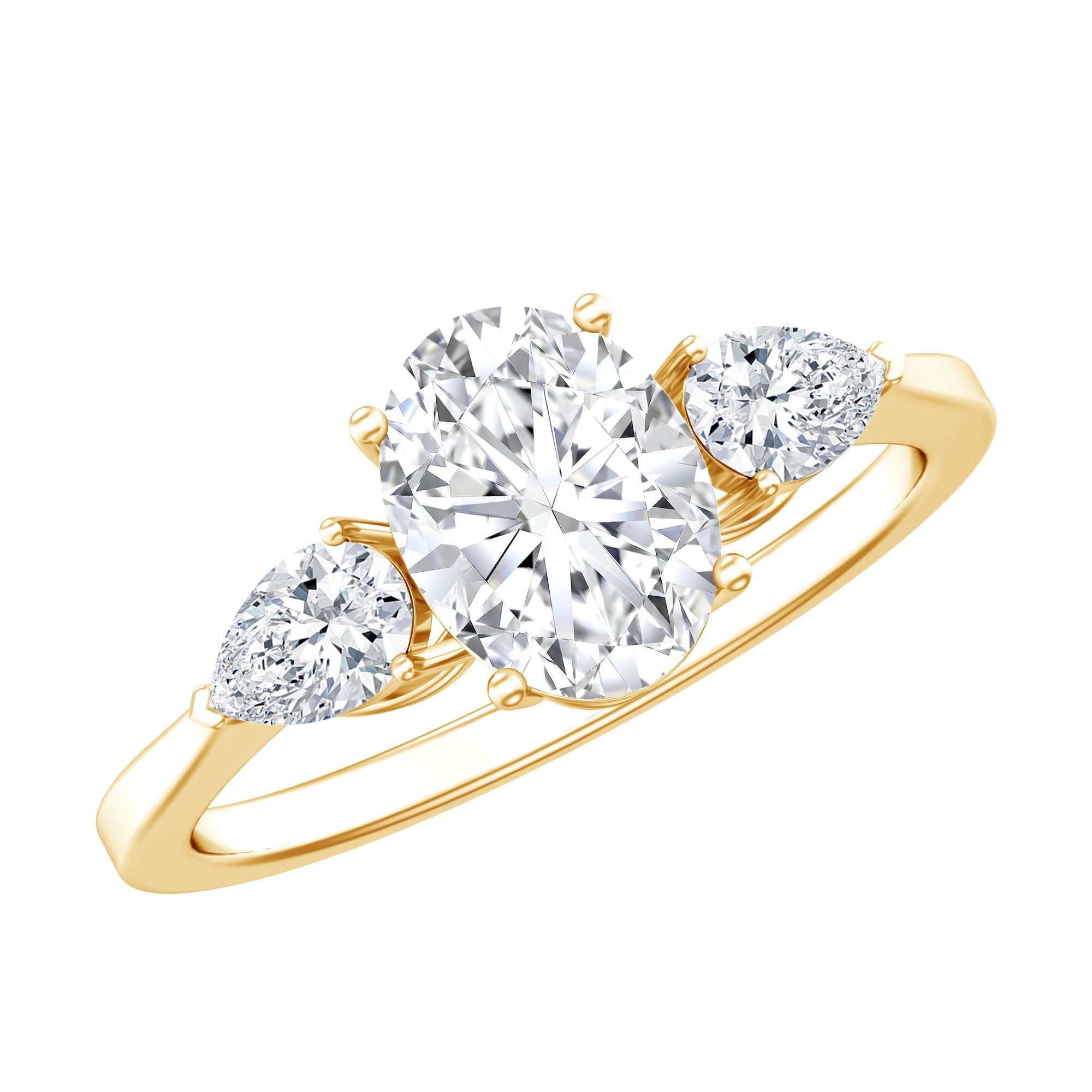 1 Carat Lab Grown Diamond Three Stone Engagement Ring with IGI Certificate | Rings | Wiccan Center