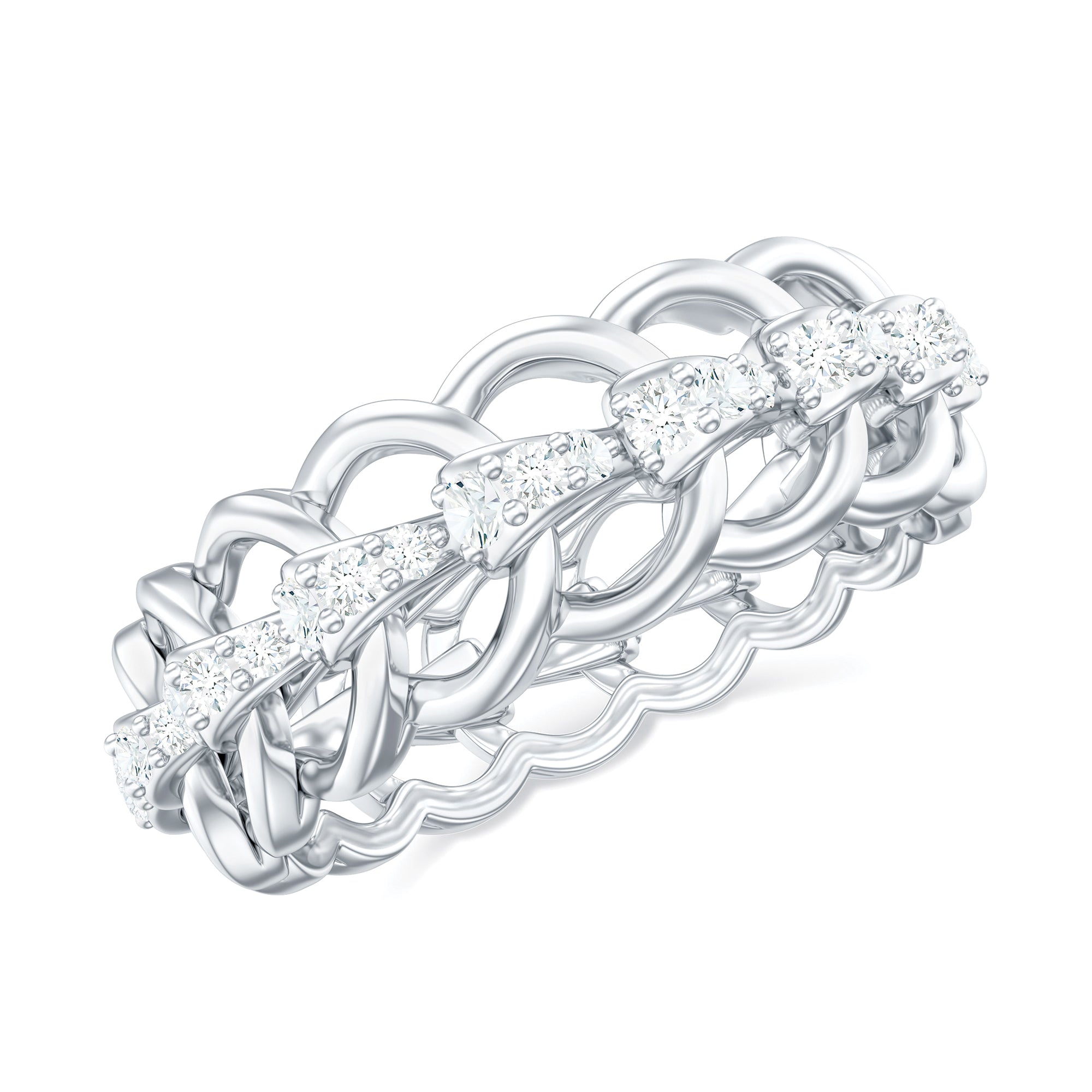 Certified Moissanite Eternity Wedding Band for Women