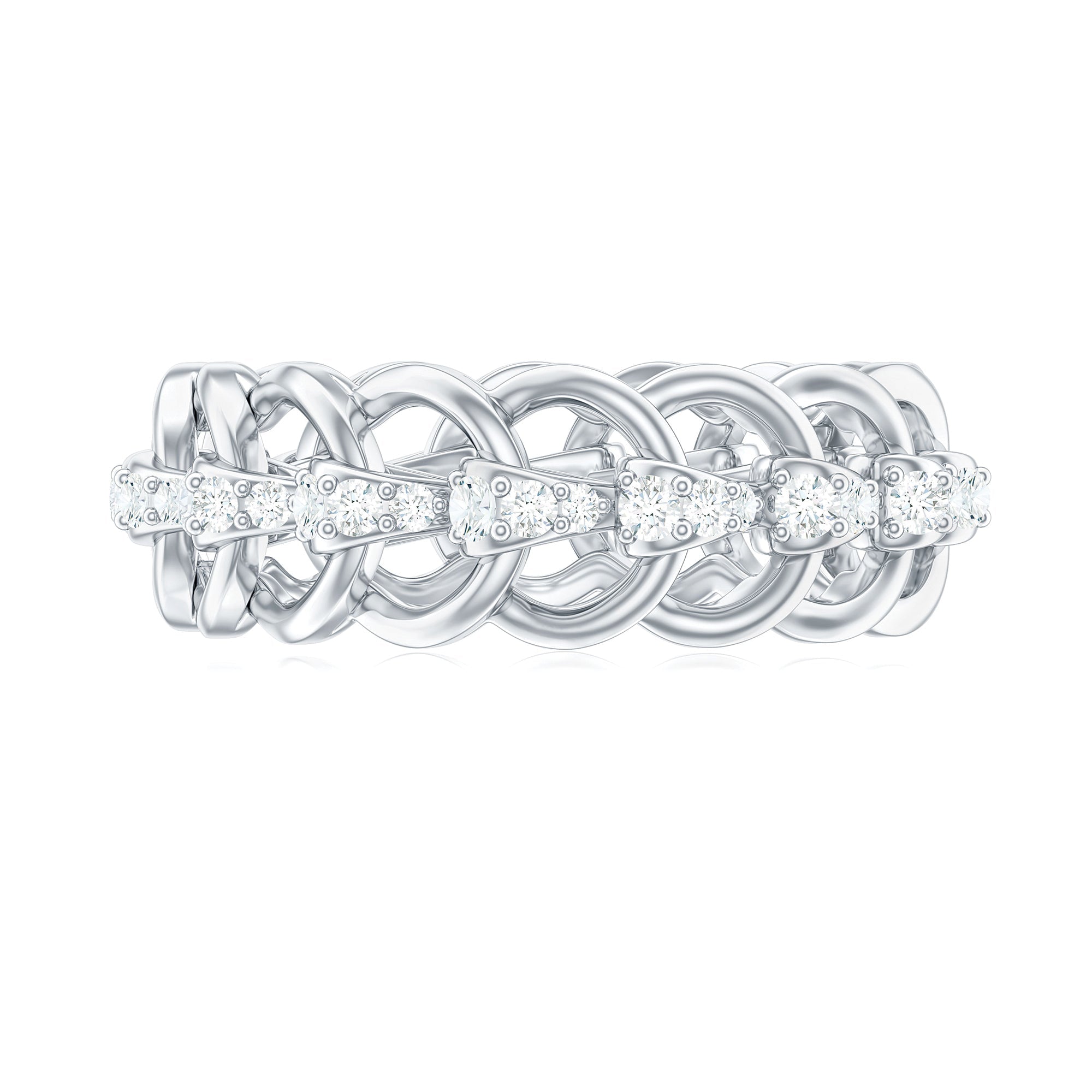 Certified Moissanite Eternity Wedding Band for Women