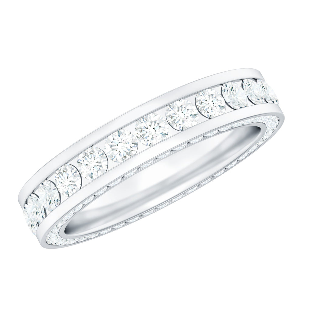 Certified Moissanite Eternity Ring in Channel Setting