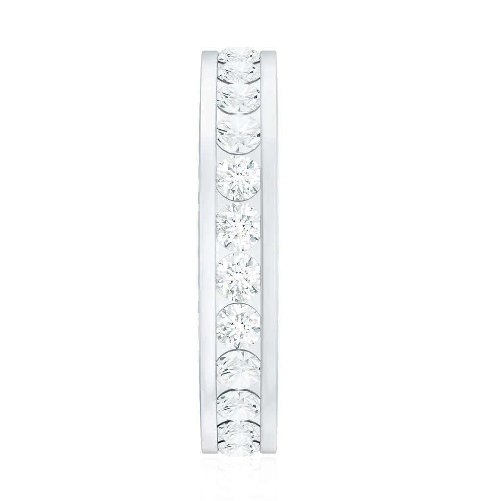 Certified Moissanite Eternity Ring in Channel Setting
