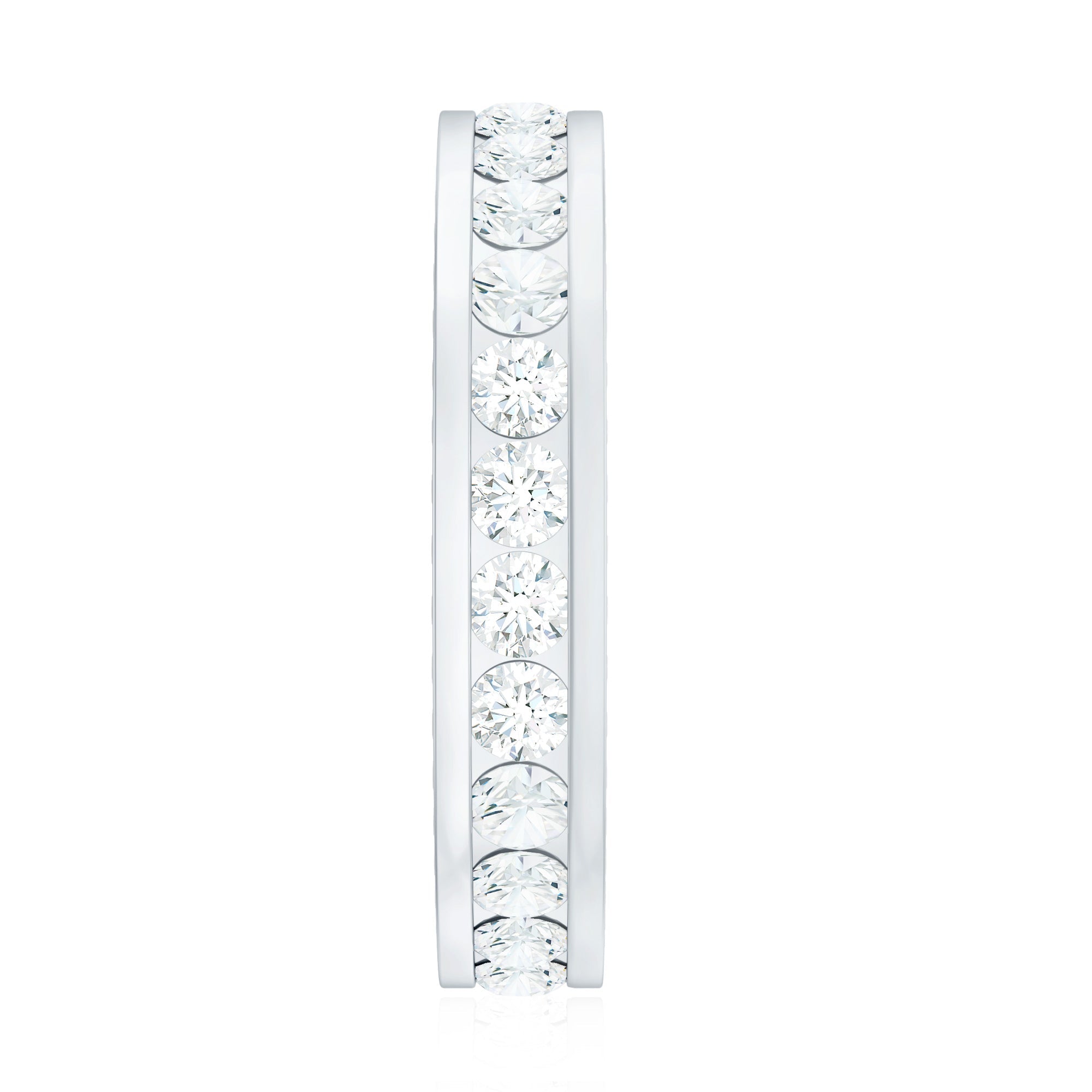 Certified Moissanite Eternity Ring in Channel Setting