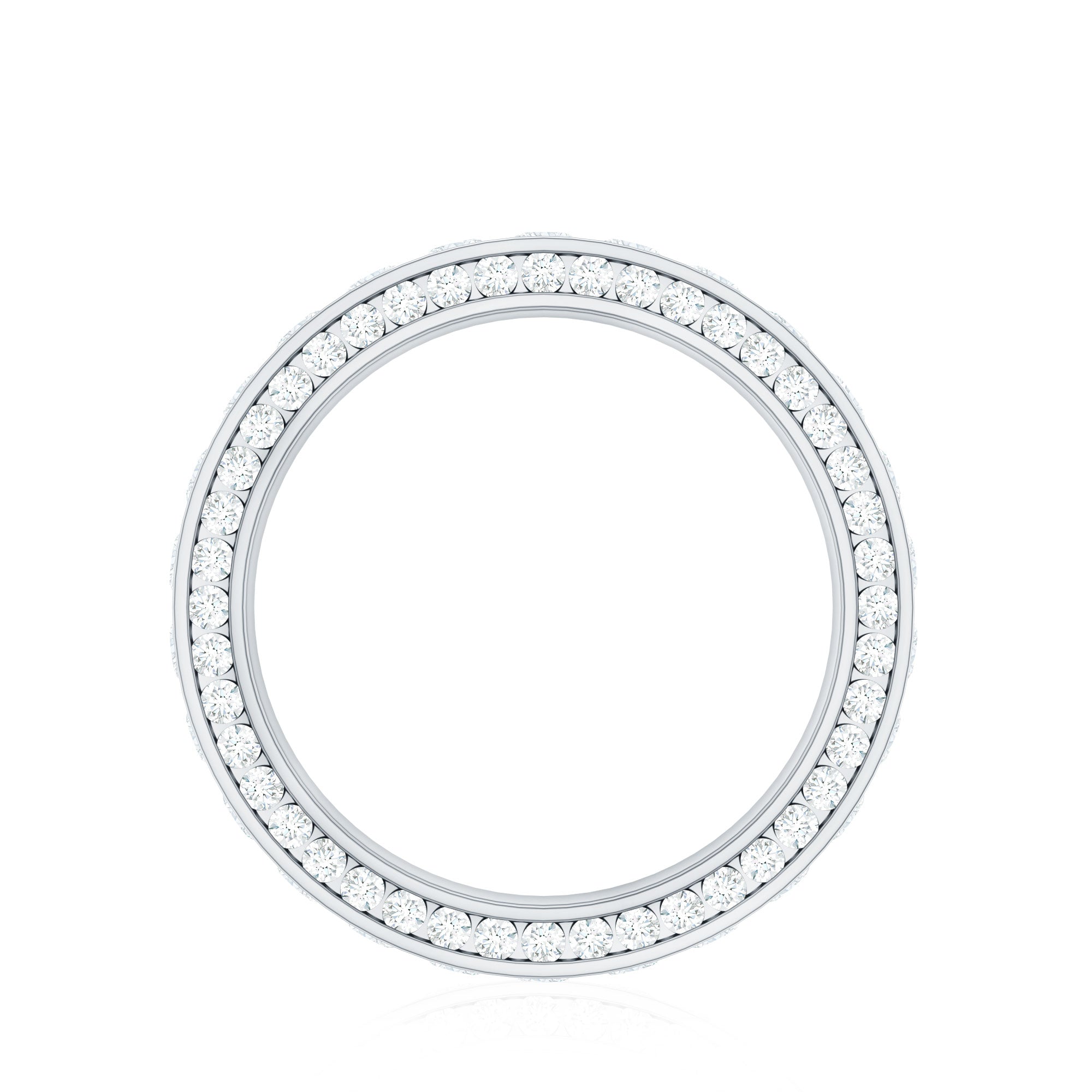 Certified Moissanite Eternity Ring in Channel Setting