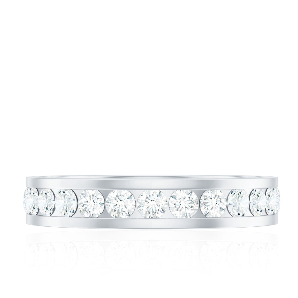 Certified Moissanite Eternity Ring in Channel Setting