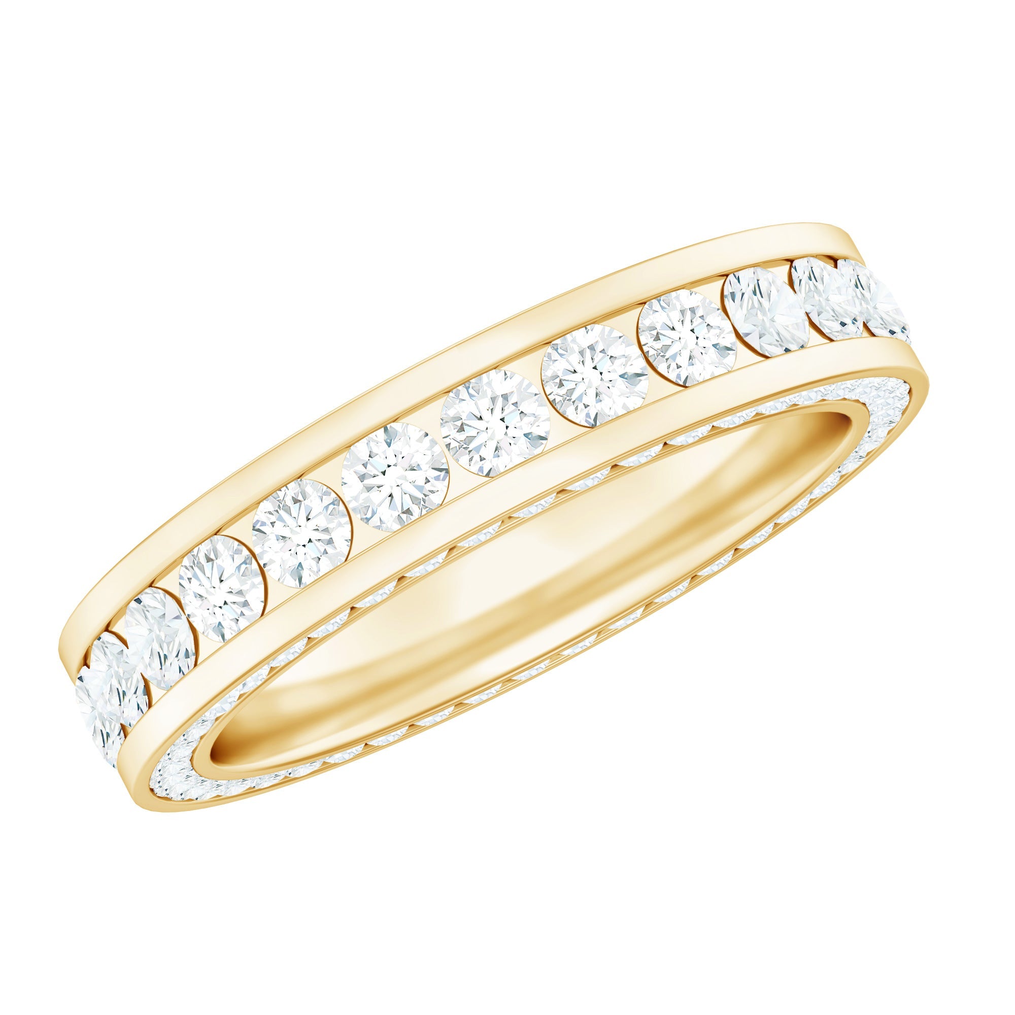 Certified Moissanite Eternity Ring in Channel Setting | Rings | Wiccan Center