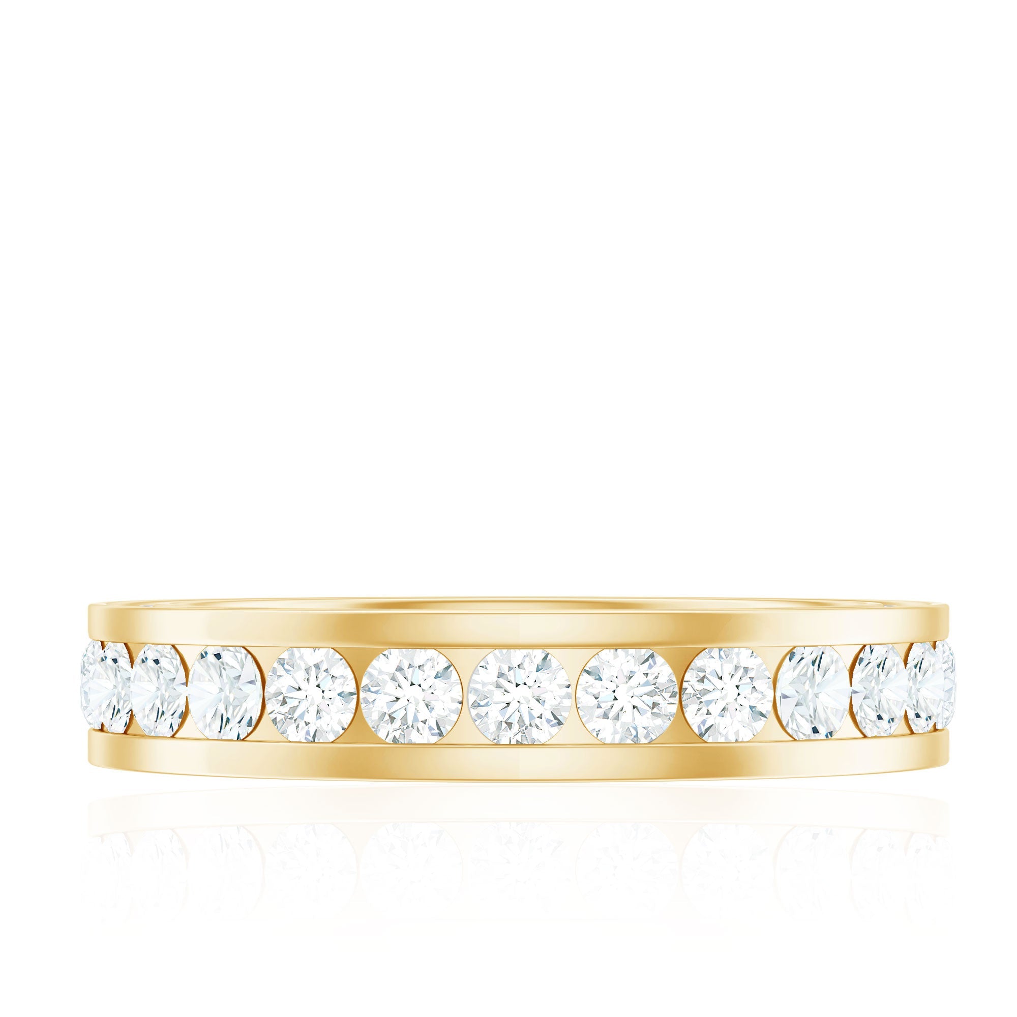Certified Moissanite Eternity Ring in Channel Setting