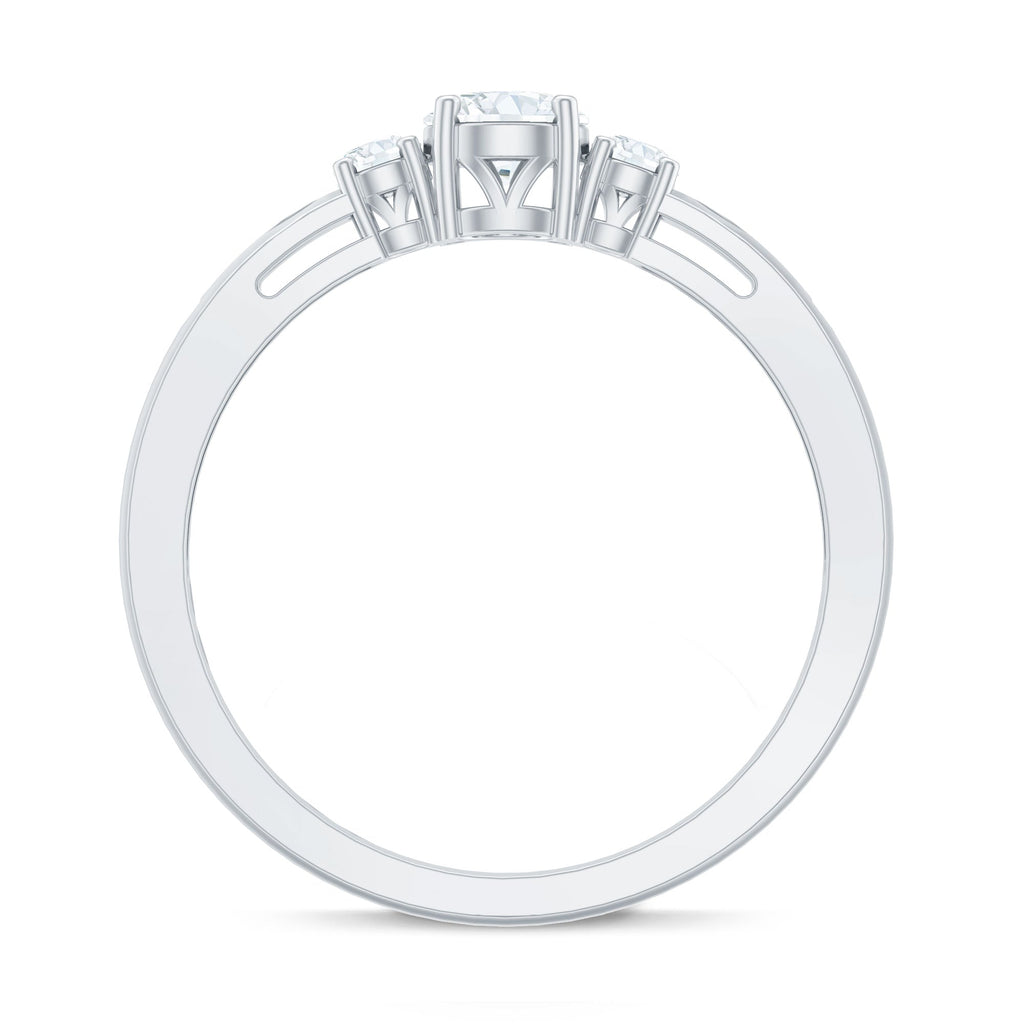 Certified Moissanite 3 Stone Proposal Ring For Her