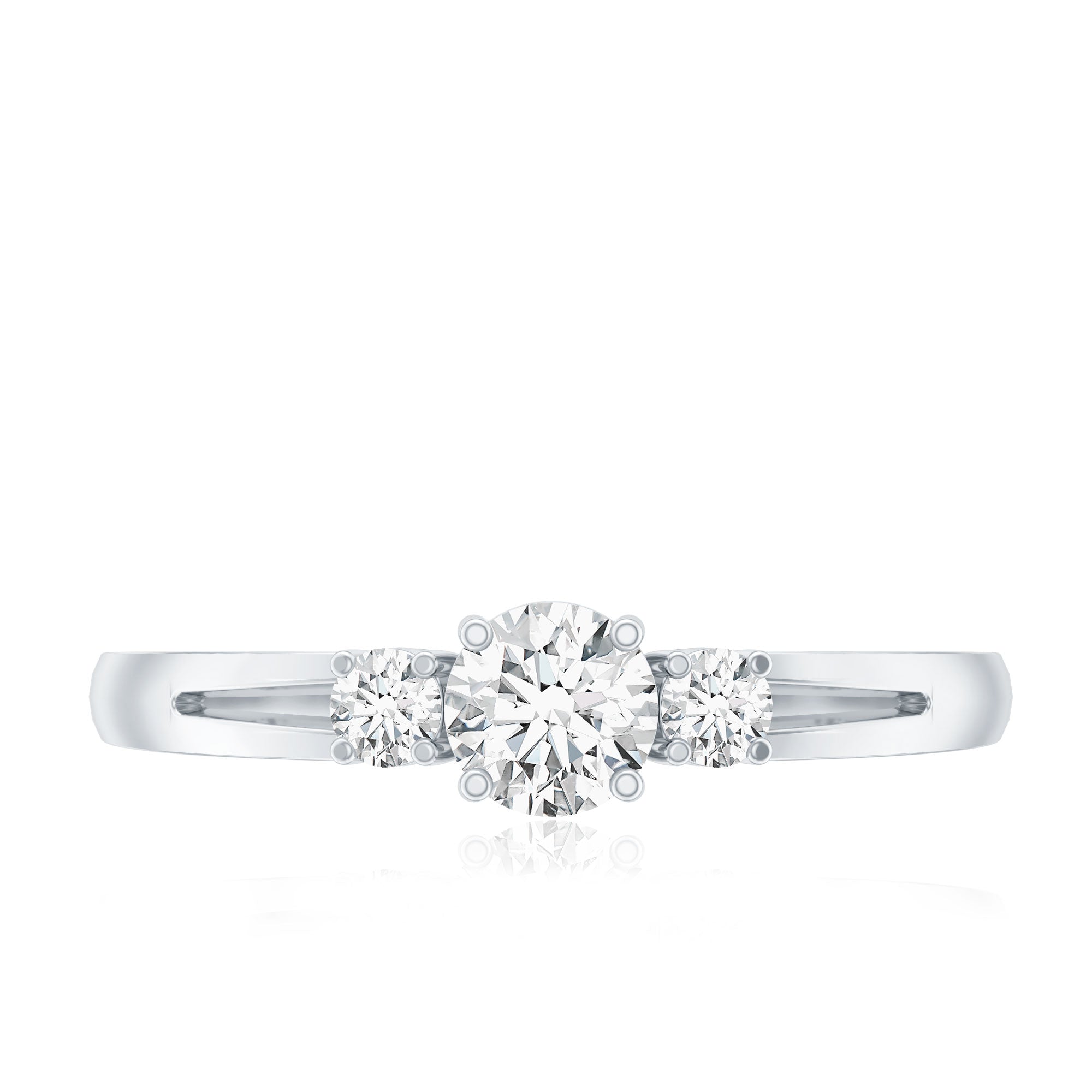 Certified Moissanite 3 Stone Proposal Ring For Her