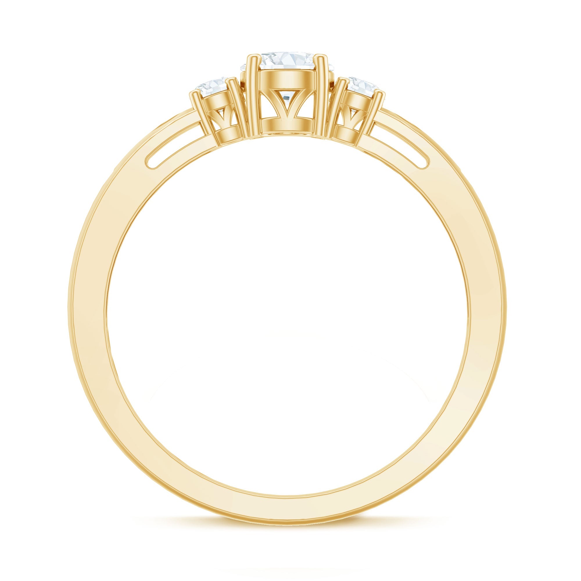Certified Moissanite 3 Stone Proposal Ring For Her