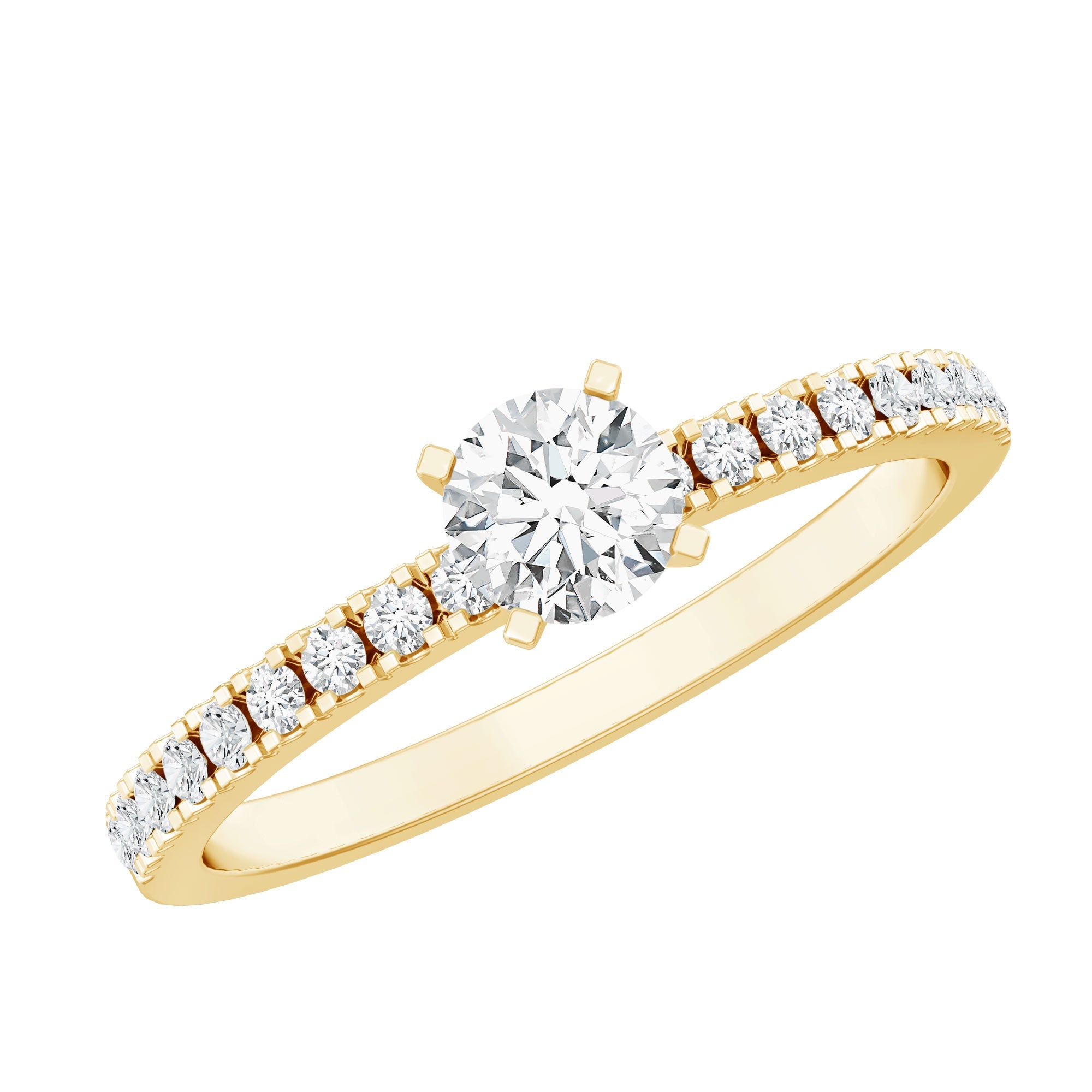 Moissanite Minimal Engagement Ring with Side Stone | Rings | Wiccan Center