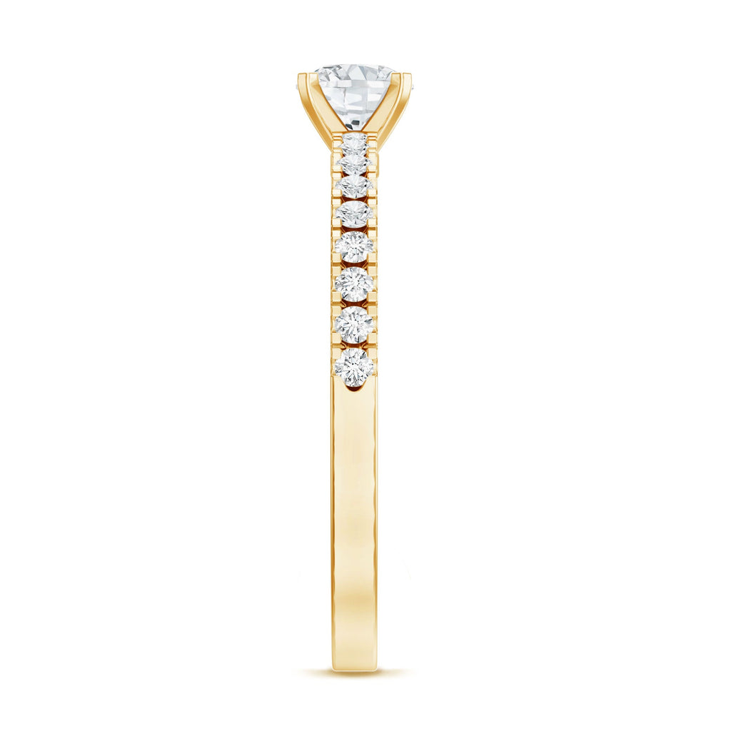 Moissanite Minimal Engagement Ring with Side Stone