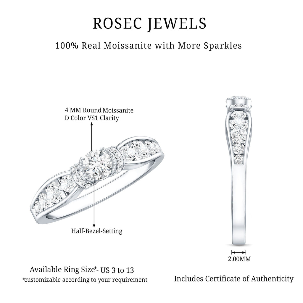 Vintage Style Moissanite Engagement Ring for Women
