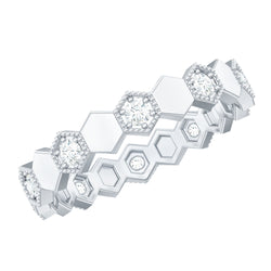 Certified Diamond Geometric Band Ring | Rings | Wiccan Center