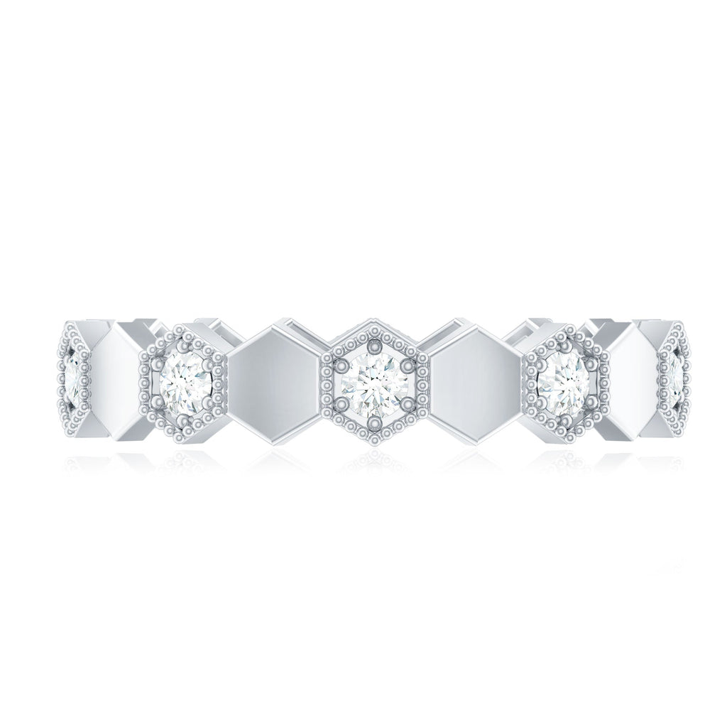 Certified Diamond Geometric Band Ring