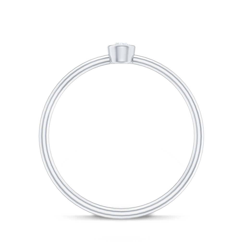 Natural Diamond Dainty Promise Ring in Bezel Setting