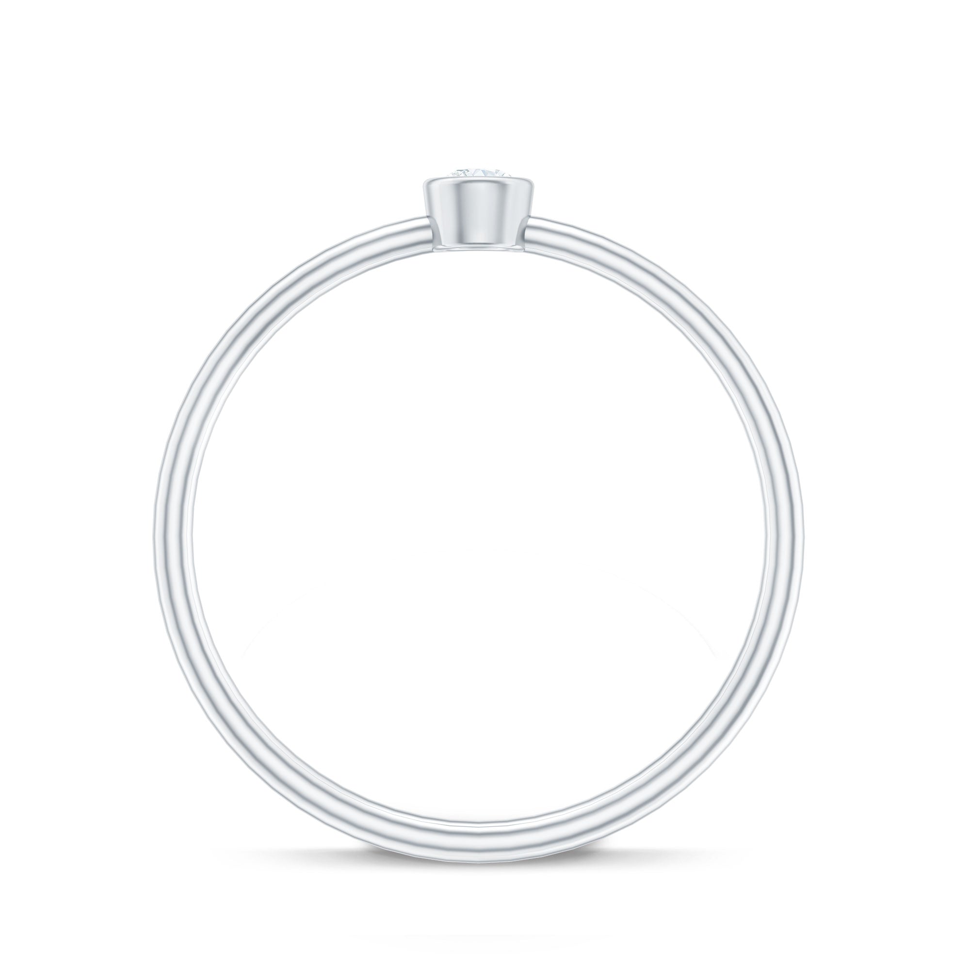 Natural Diamond Dainty Promise Ring in Bezel Setting