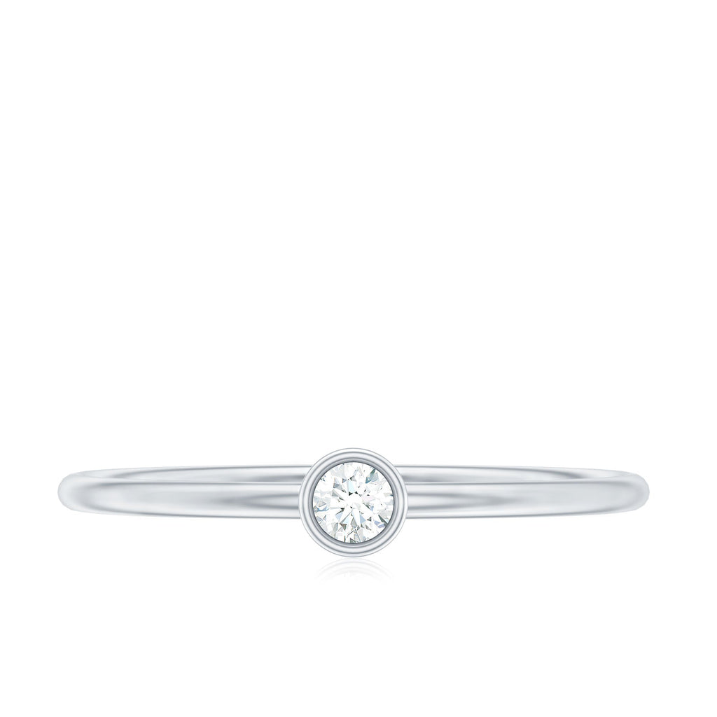 Natural Diamond Dainty Promise Ring in Bezel Setting