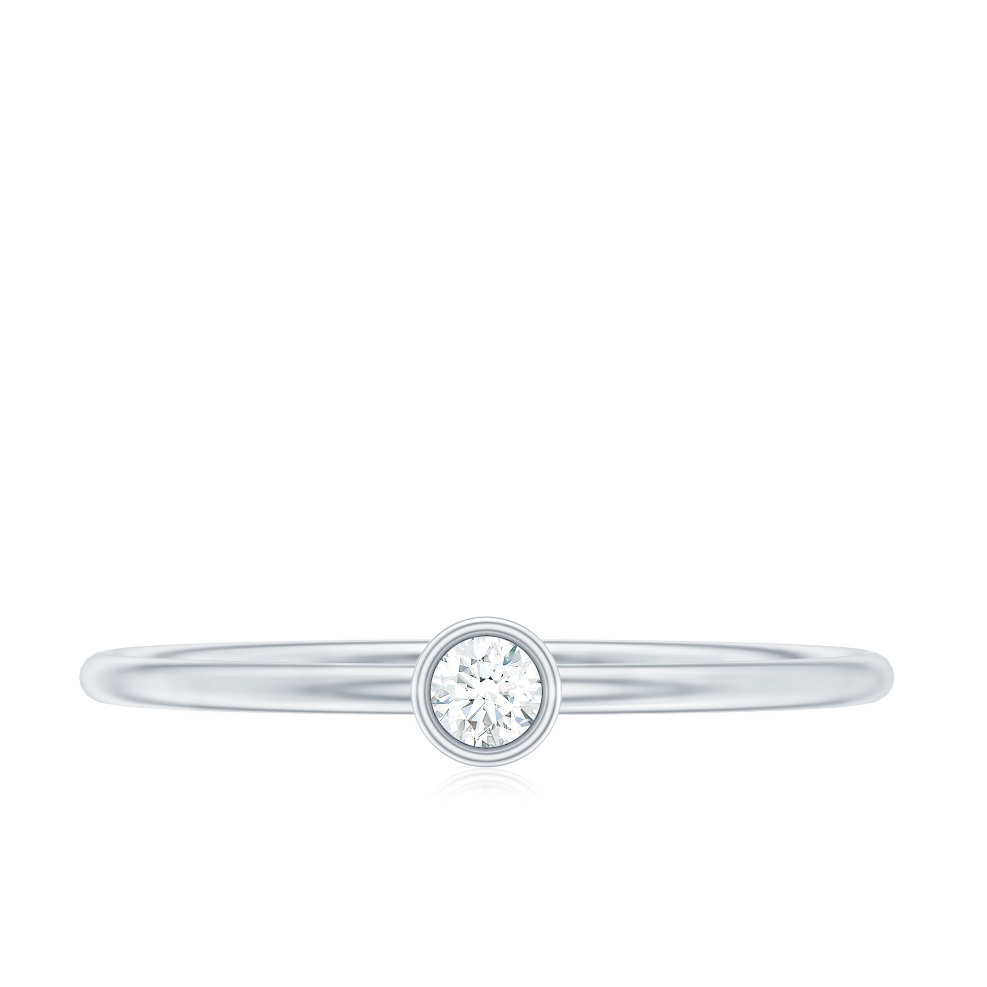 Natural Diamond Dainty Promise Ring in Bezel Setting