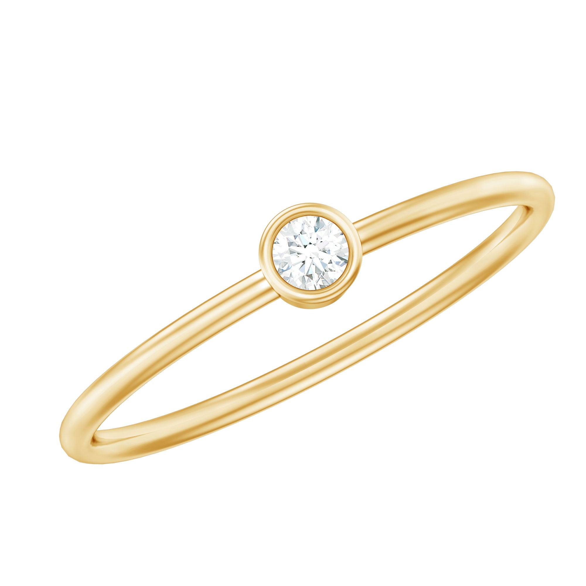 Natural Diamond Dainty Promise Ring in Bezel Setting | Rings | Wiccan Center